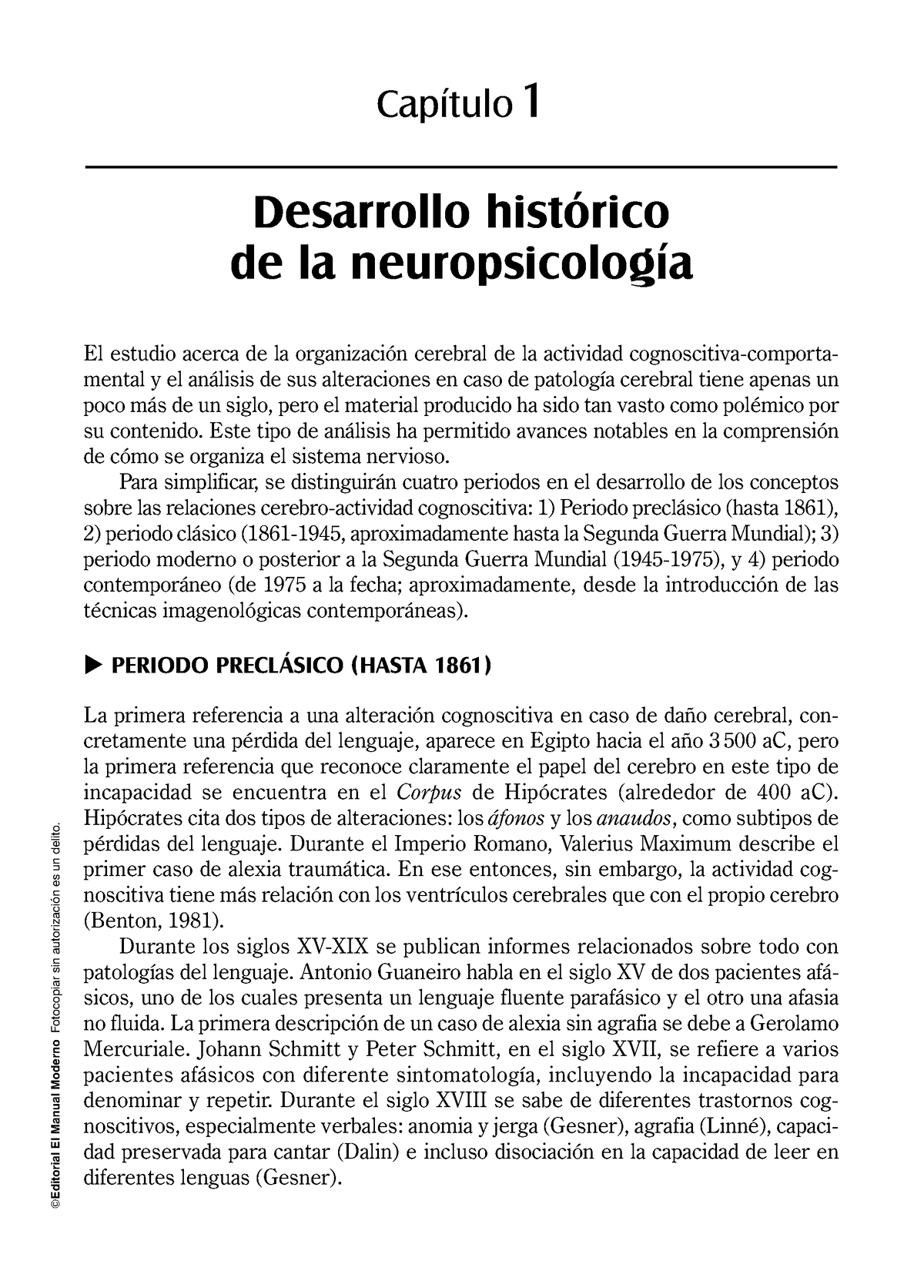 Lectura -Historia De La Neuropsicología -Neuropsicologia Clinica-Ardila ...