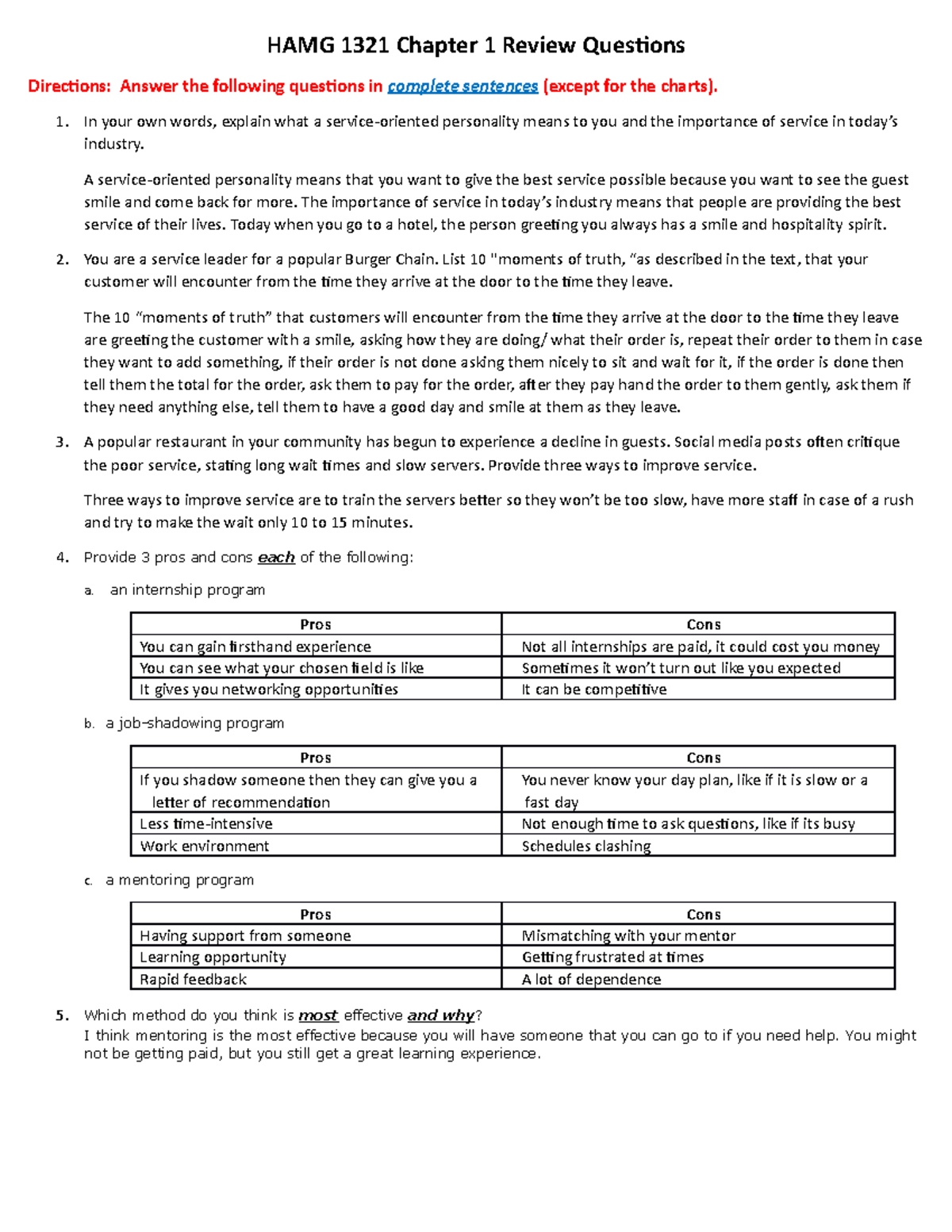 HW Ch 1 - Homework For The First Chapter - HAMG 1321 Chapter 1 Review ...