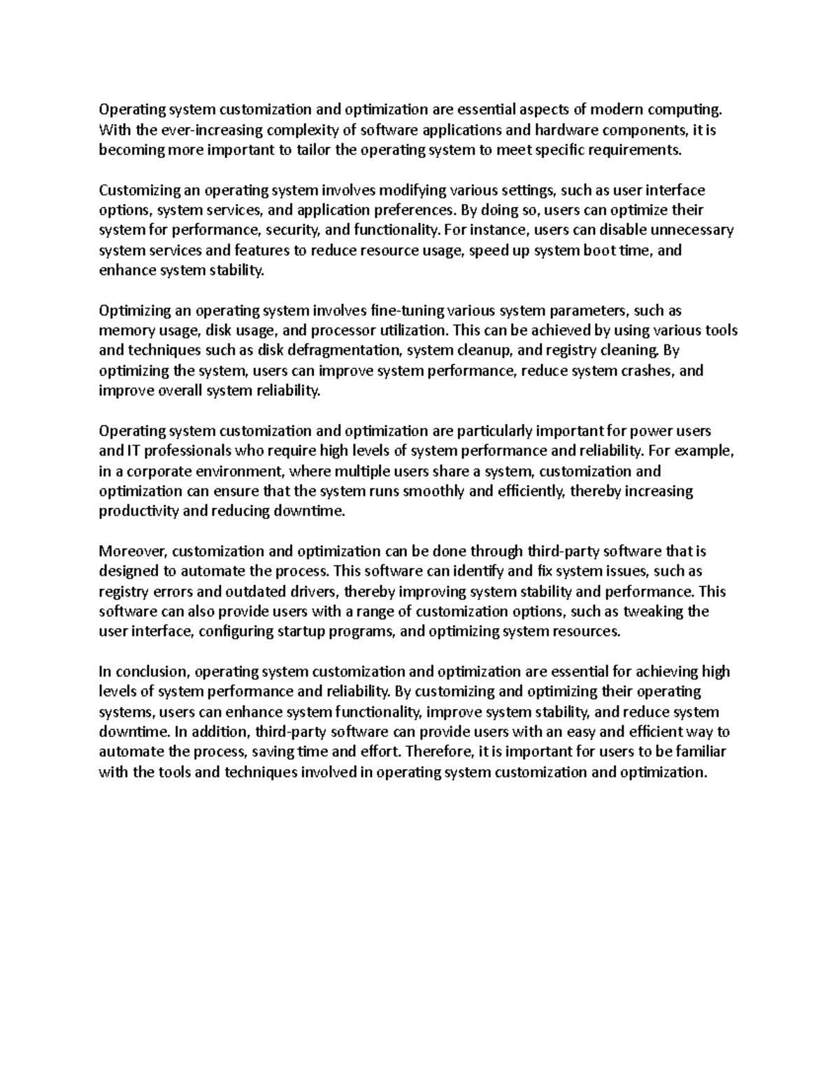 Operating system customization and optimization are essential aspects ...