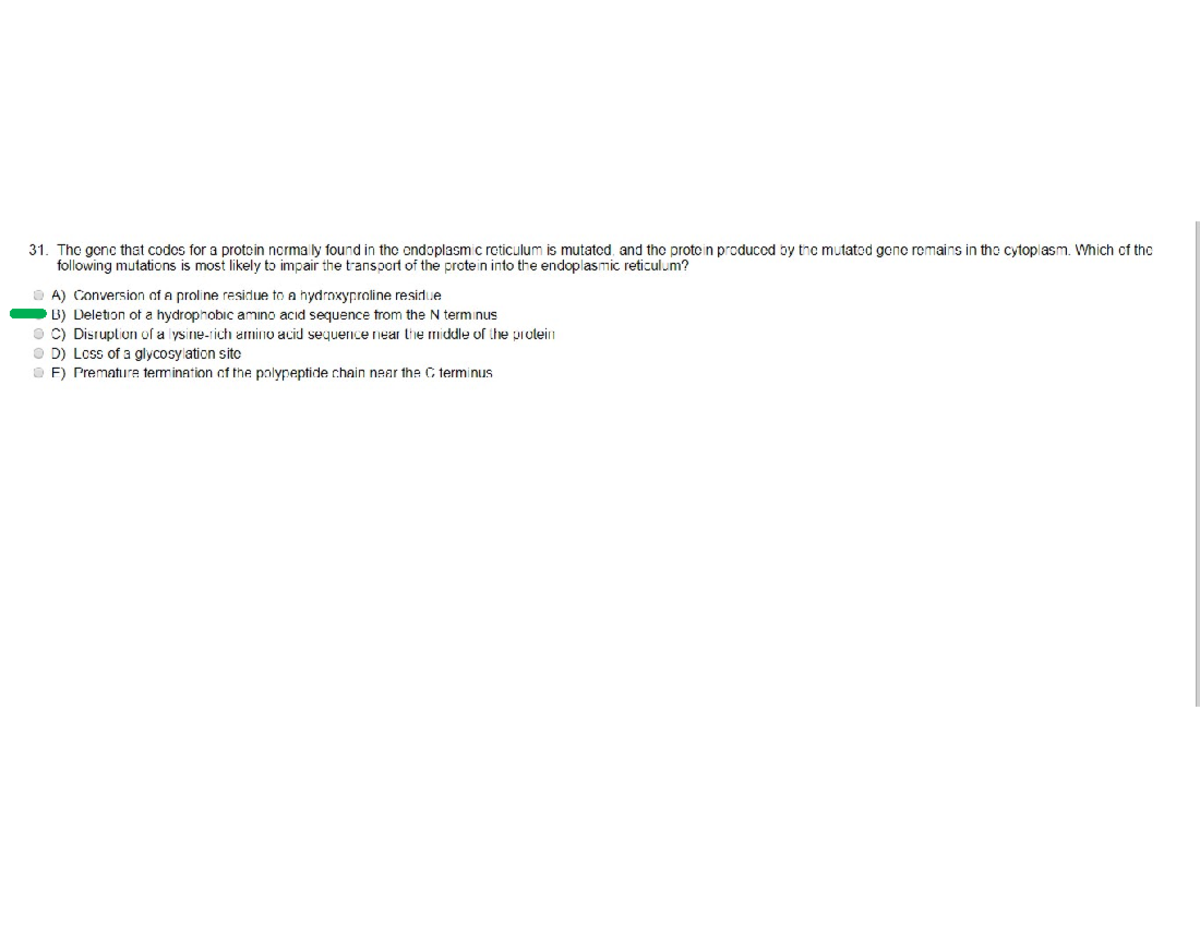 Genetics and reproduction - The gene that codes for a protein normally ...