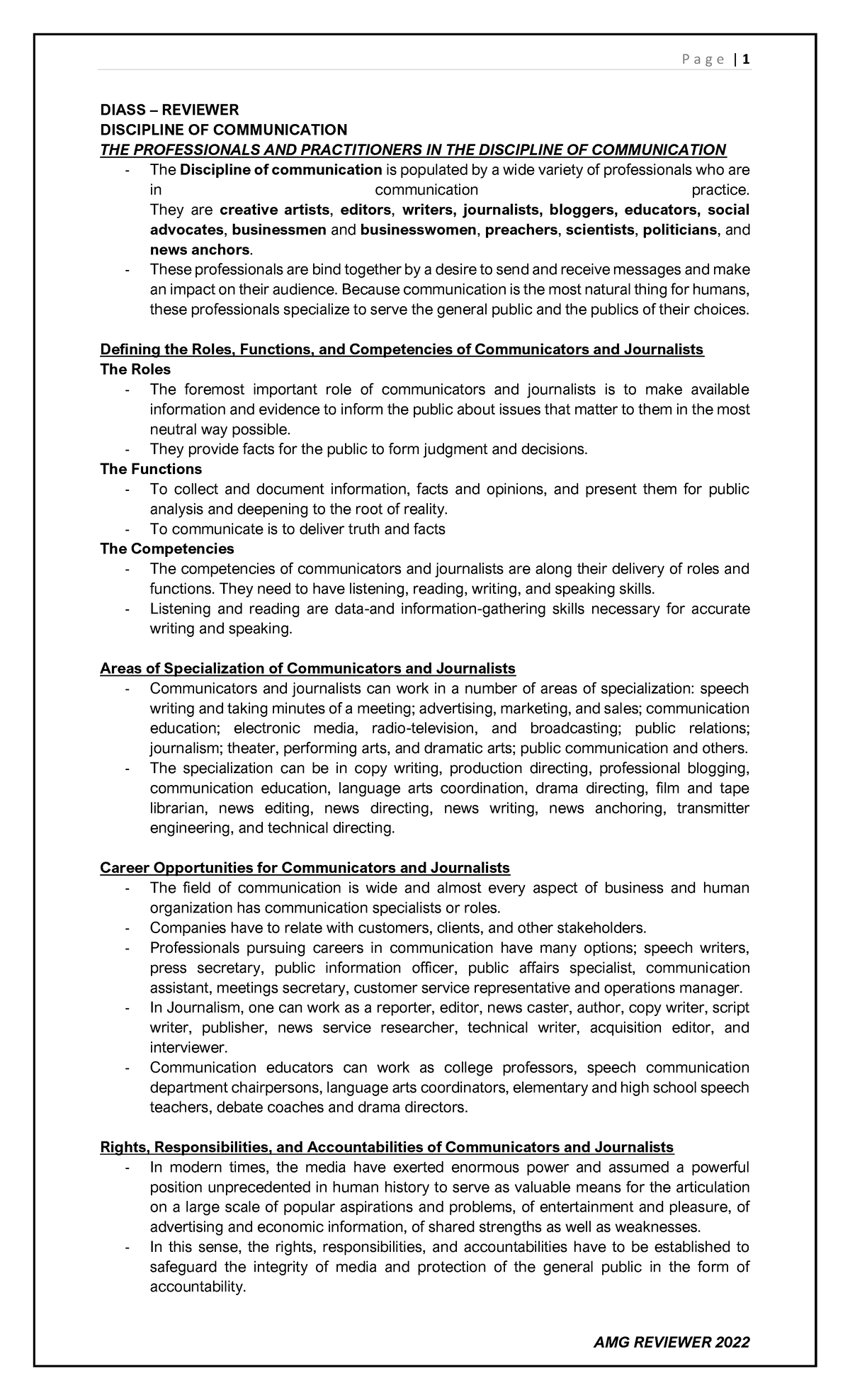 Diass- Communication - Societies and such - DIASS – REVIEWER DISCIPLINE ...