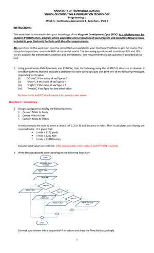 Worksheet+-+Week+12+-13 - SCHOOL OF COMPUTING & INFORMATION TECHNOLOGY ...