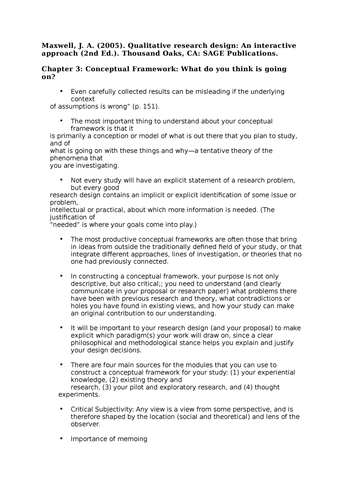 Maxwell A. (2005). Qualitative research design An interactive