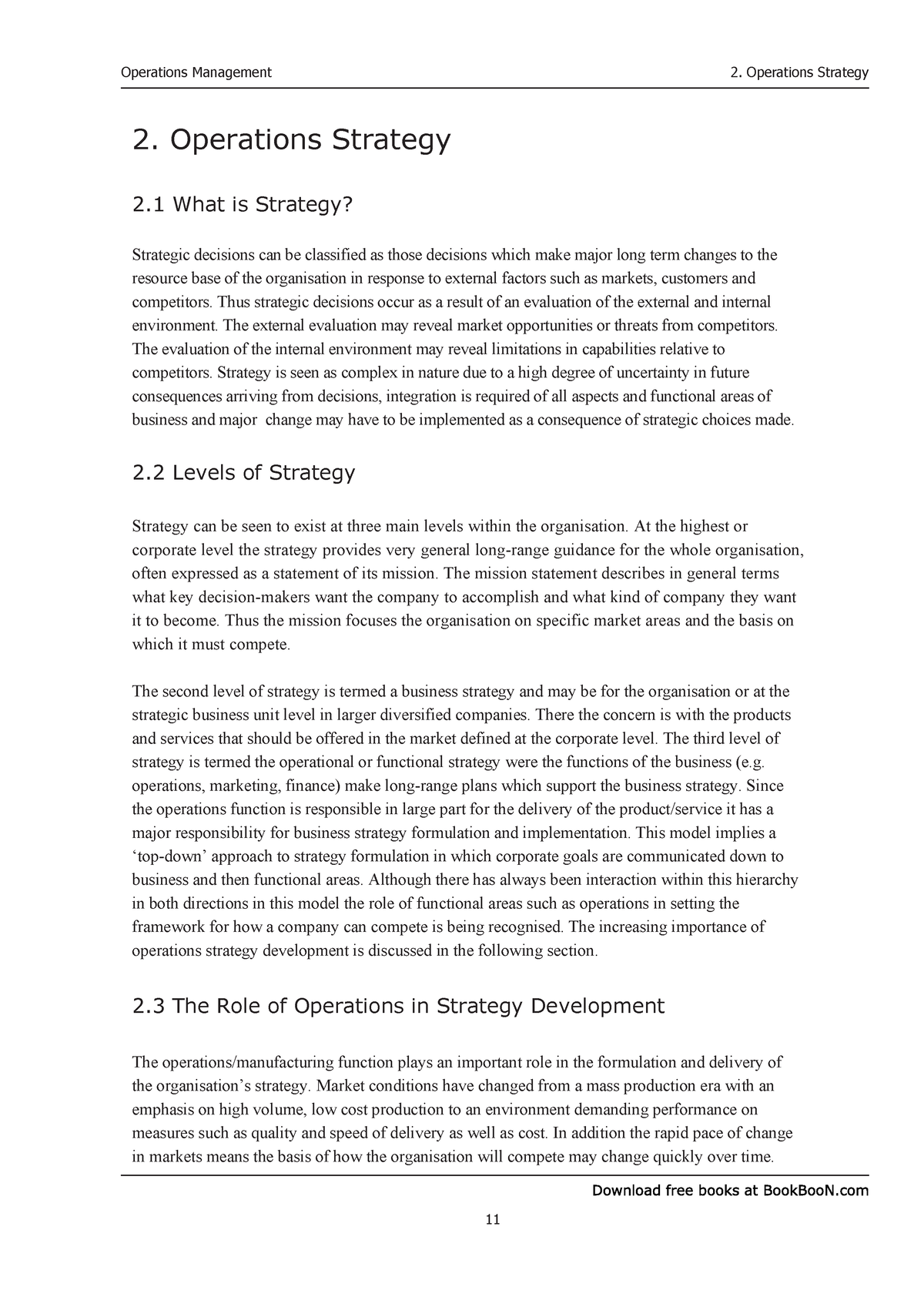 operations strategy a literature review