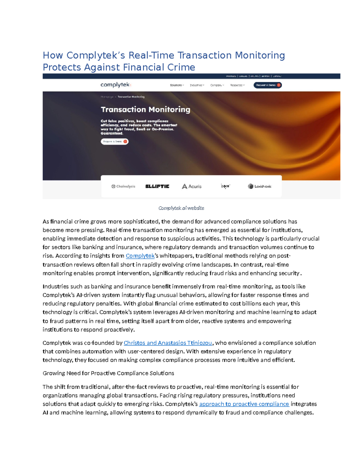 How Complyteks Real-Time Transaction Monitoring Protects Against ...