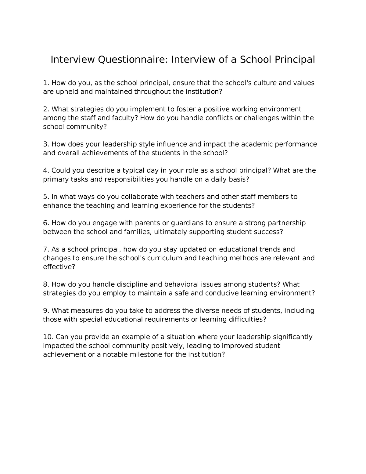 Prtcsol School Leader Interview Questionaire Foundation Of Education   Thumb 1200 1553 