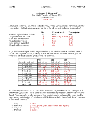 EL1101E 2020 21 Assignment 5 Syntax 1 Answer Key - EL1101E Assignment 5 ...