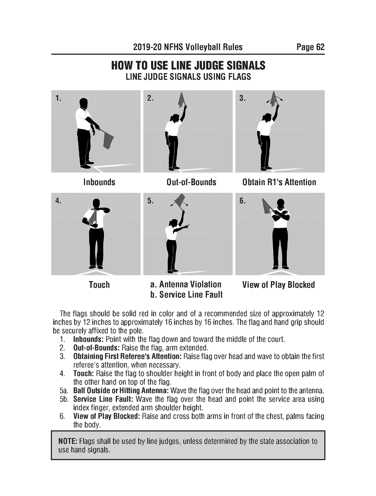 2019 20 line judge signals Page 62 201920 NFHS Volleyball Rules