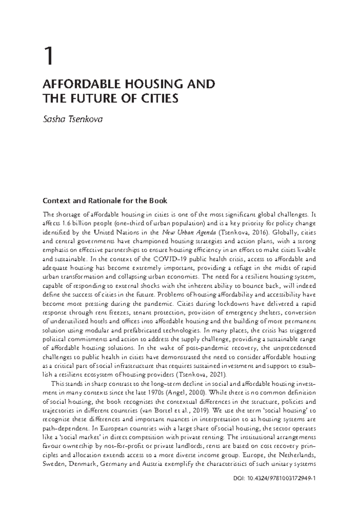 10 - great notes - DOI: 10/9781003172949- 1 AFFORDABLE HOUSING AND THE ...