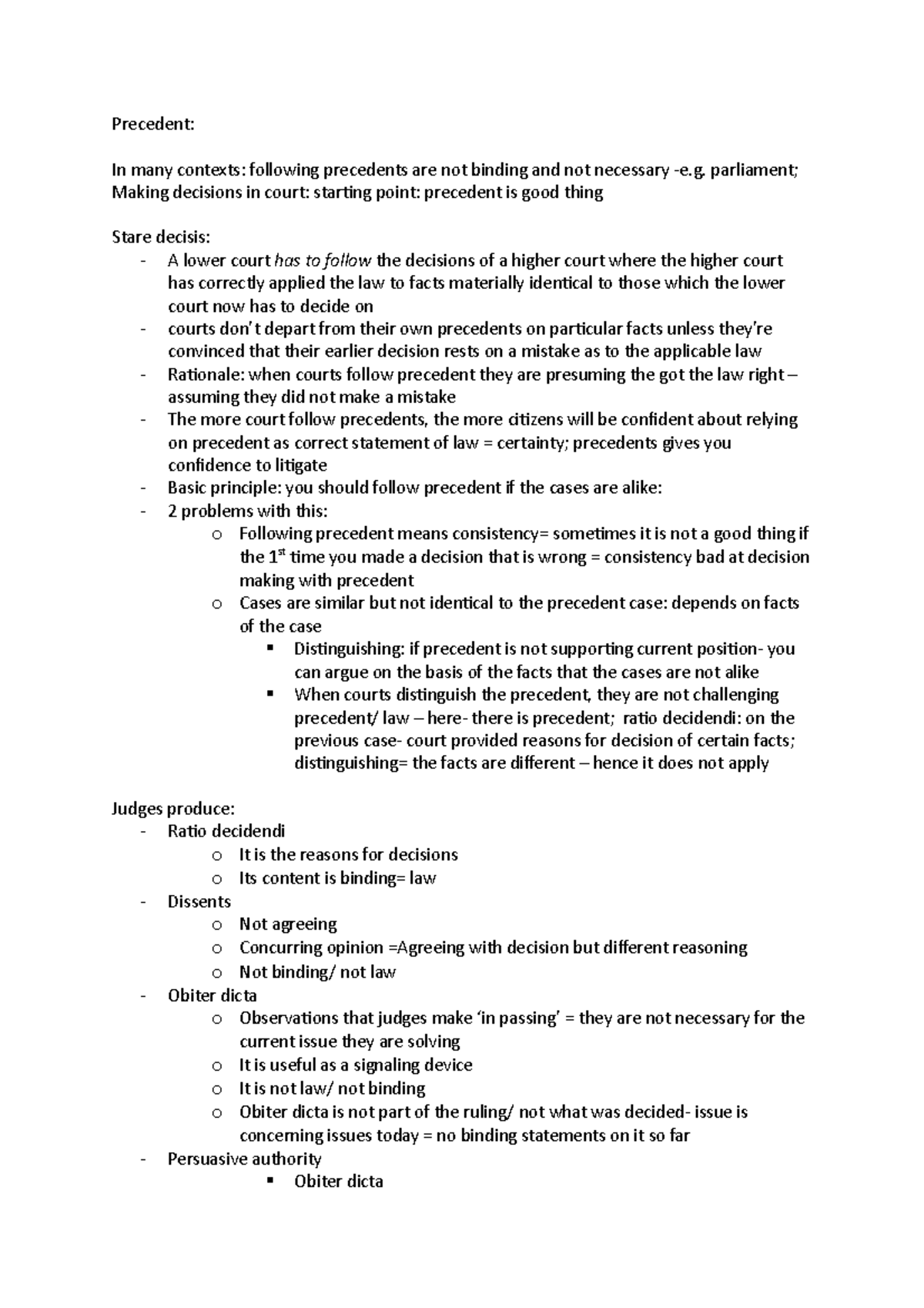 03 Precedent - Precedent: In many contexts: following precedents are ...