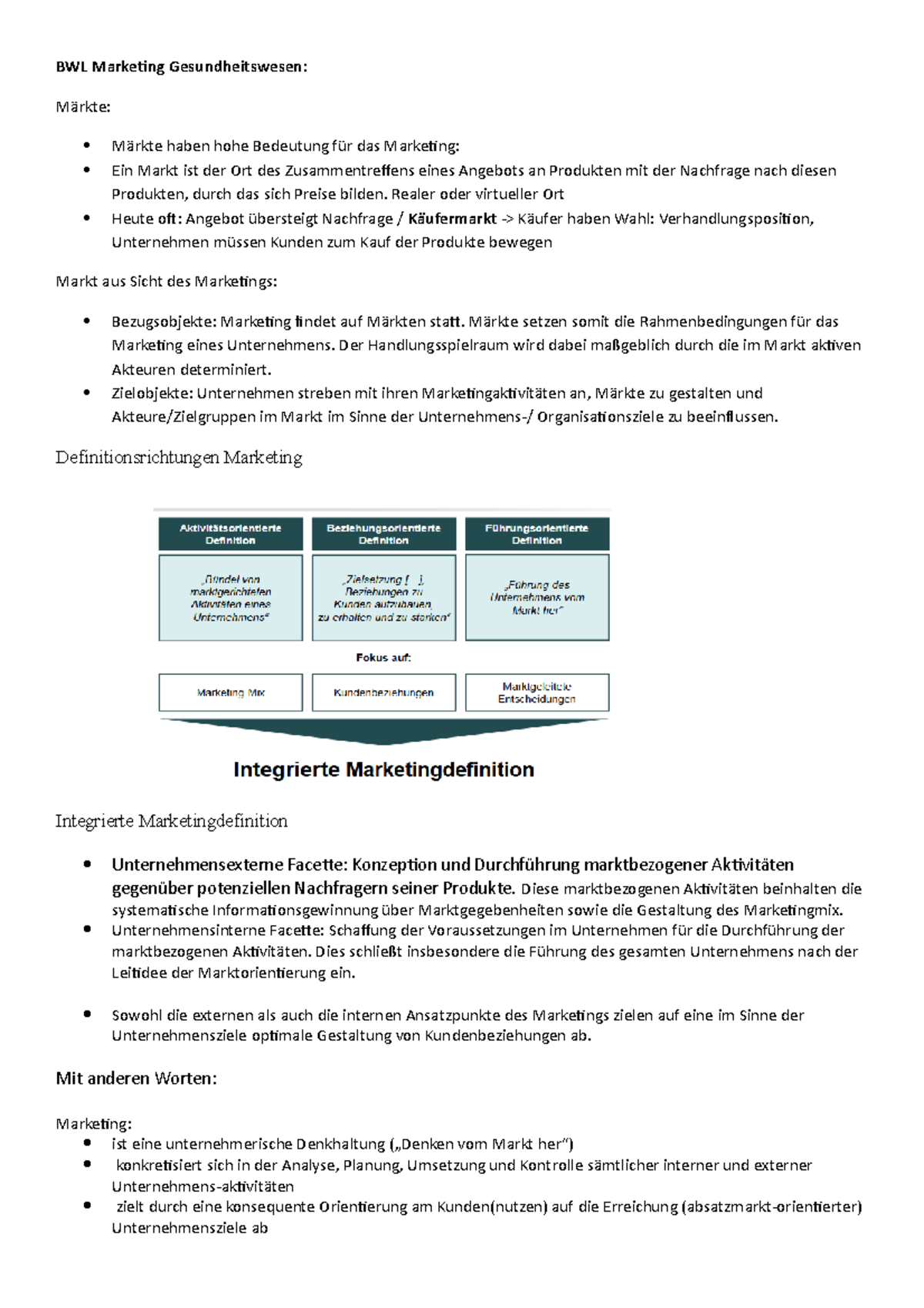 Bwl 19 Vorbereitung - Dozent: Prof. Greiner - BWL Marketing ...