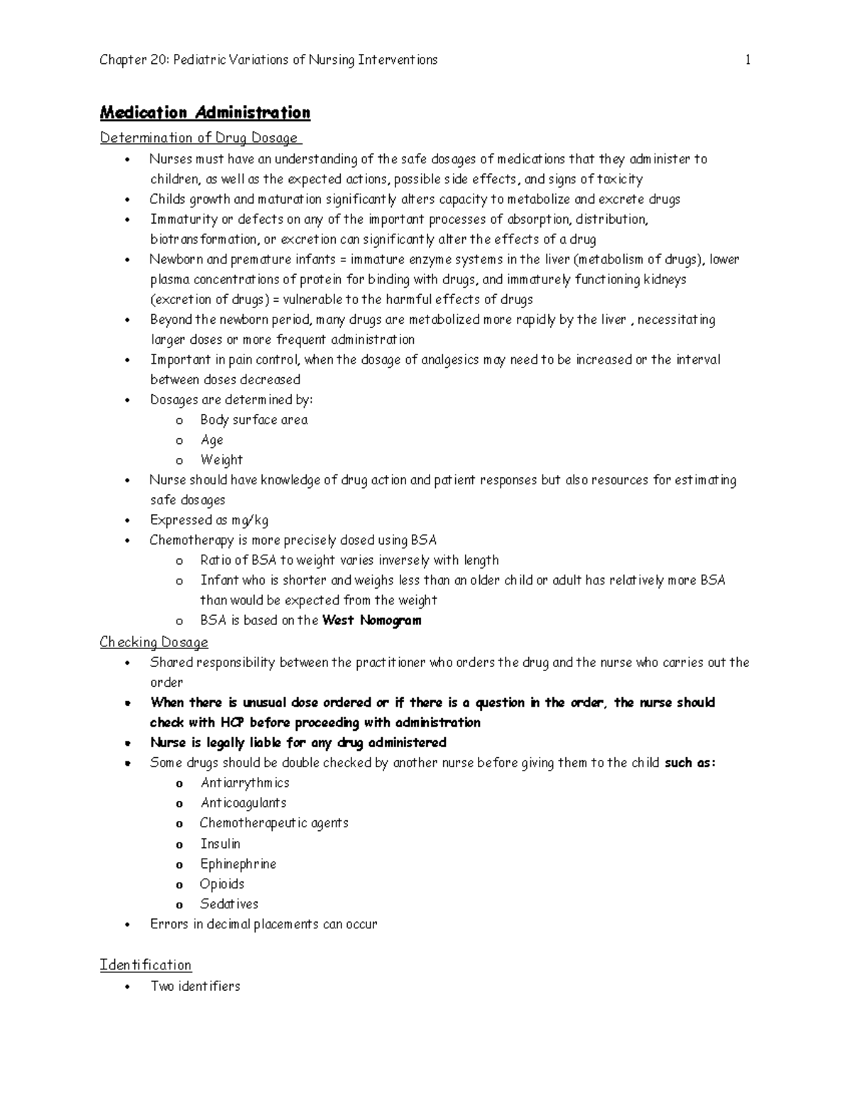 Pediatrics Chapter 20 reading notes - Medication Administration ...