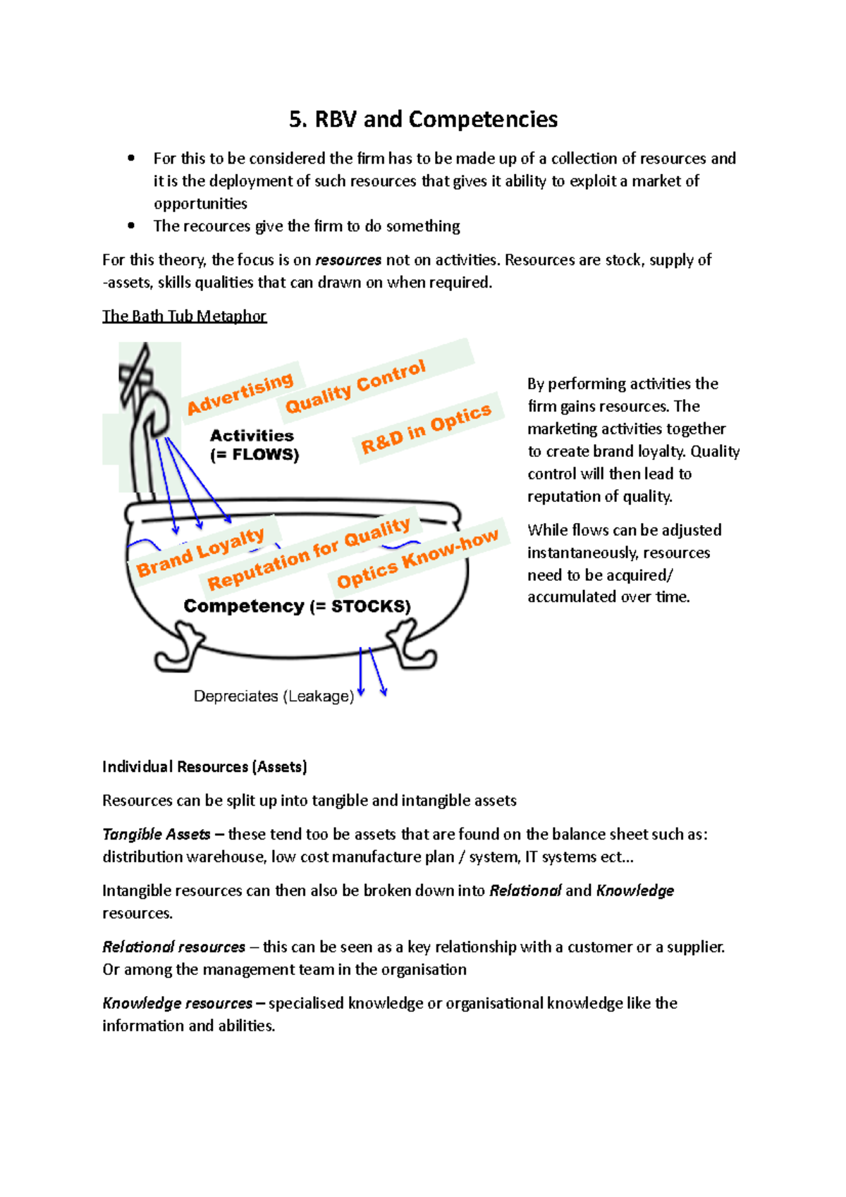 1. RBV A New Concept - Lecture Notes 1 - 5. RBV And Competencies For ...