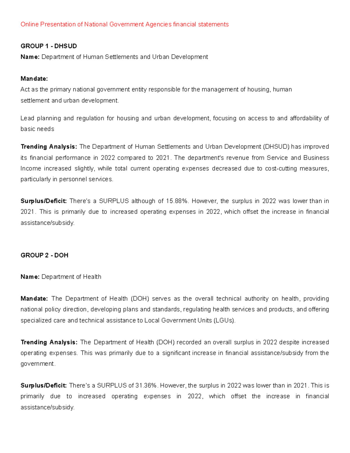 National Agencies - Lecture notes on government accounting - Online ...