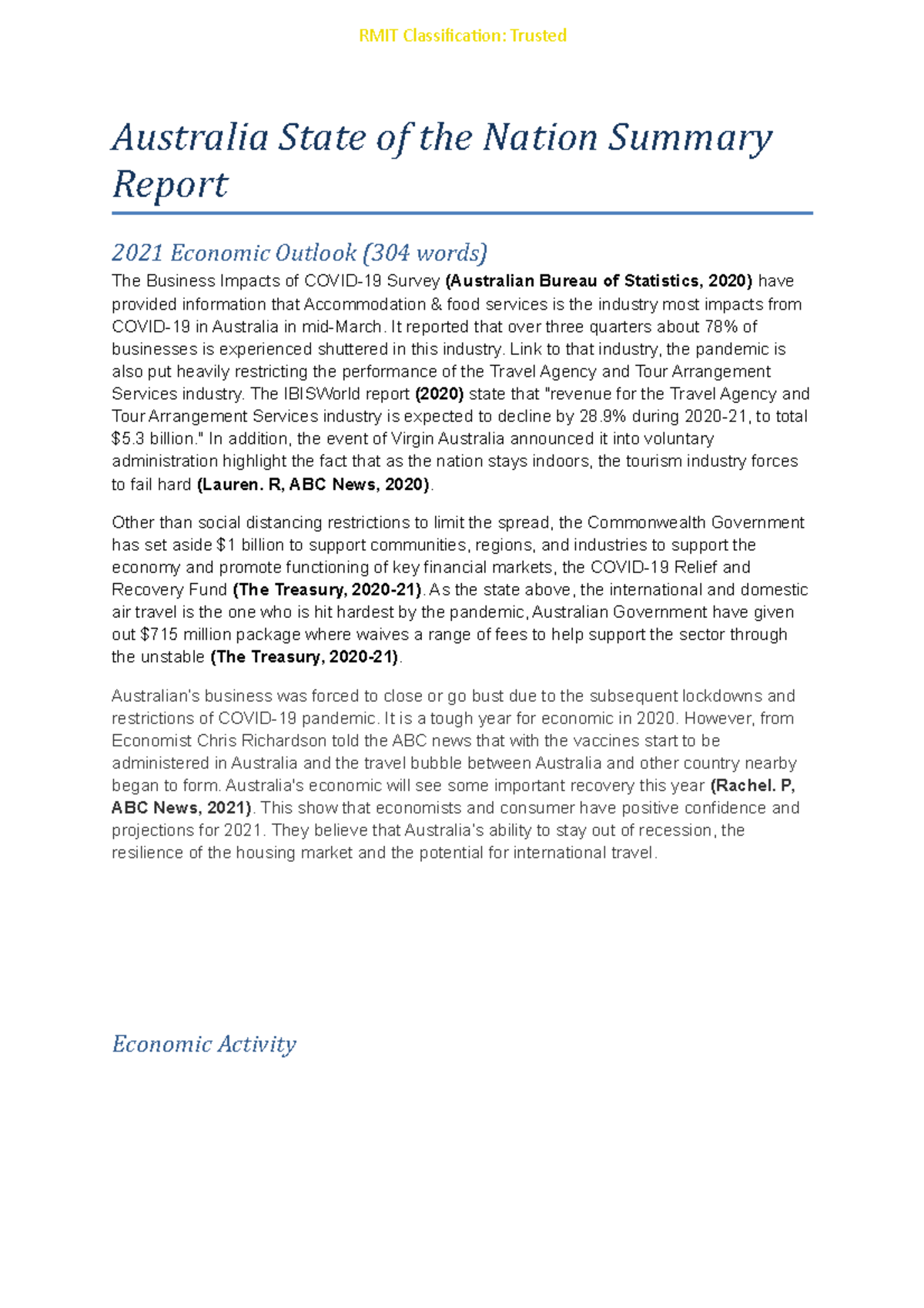 Australia State of the Nation Summary Report - Australia State of the ...