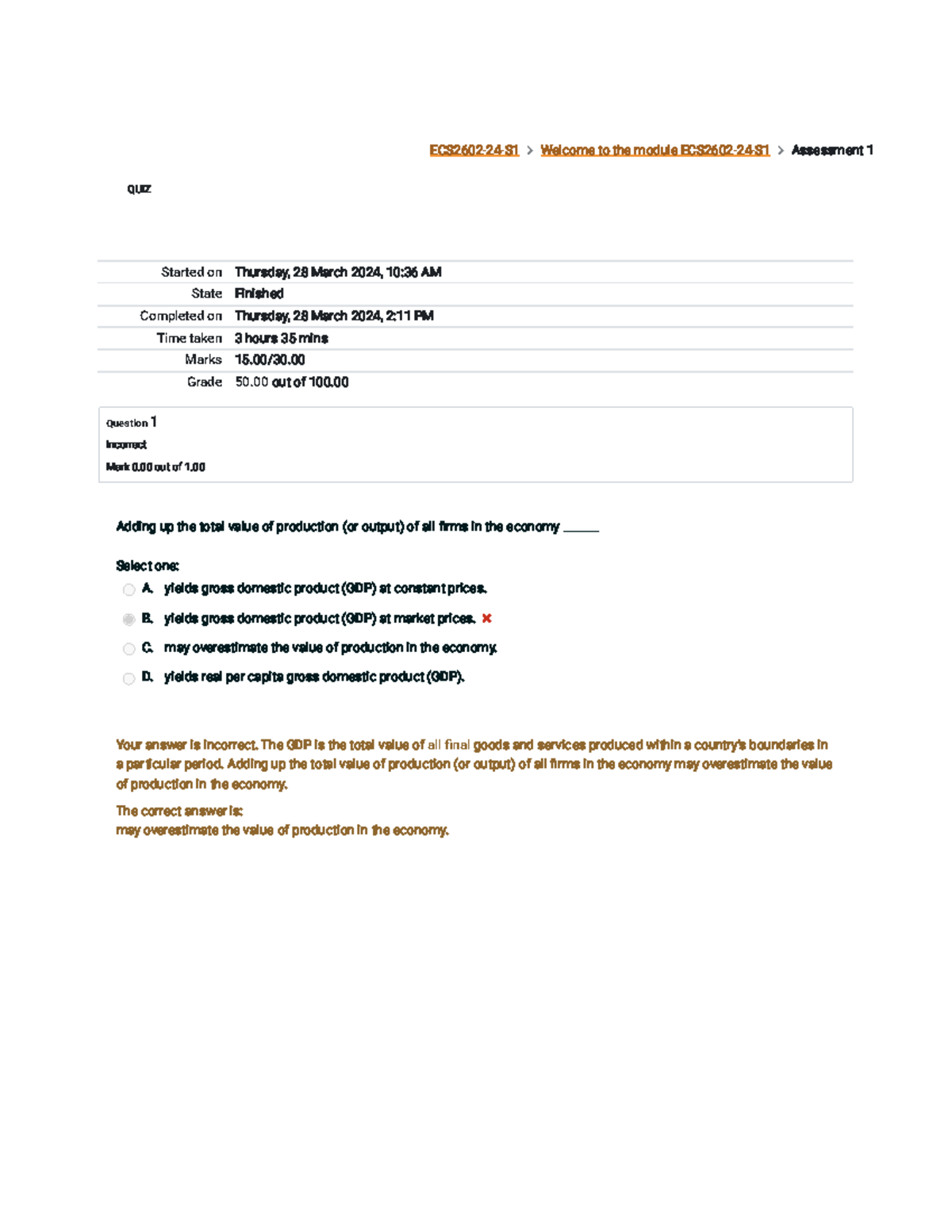 Assessment 1 Attempt Review Ecs2602 24 S1 Welcome To The Module