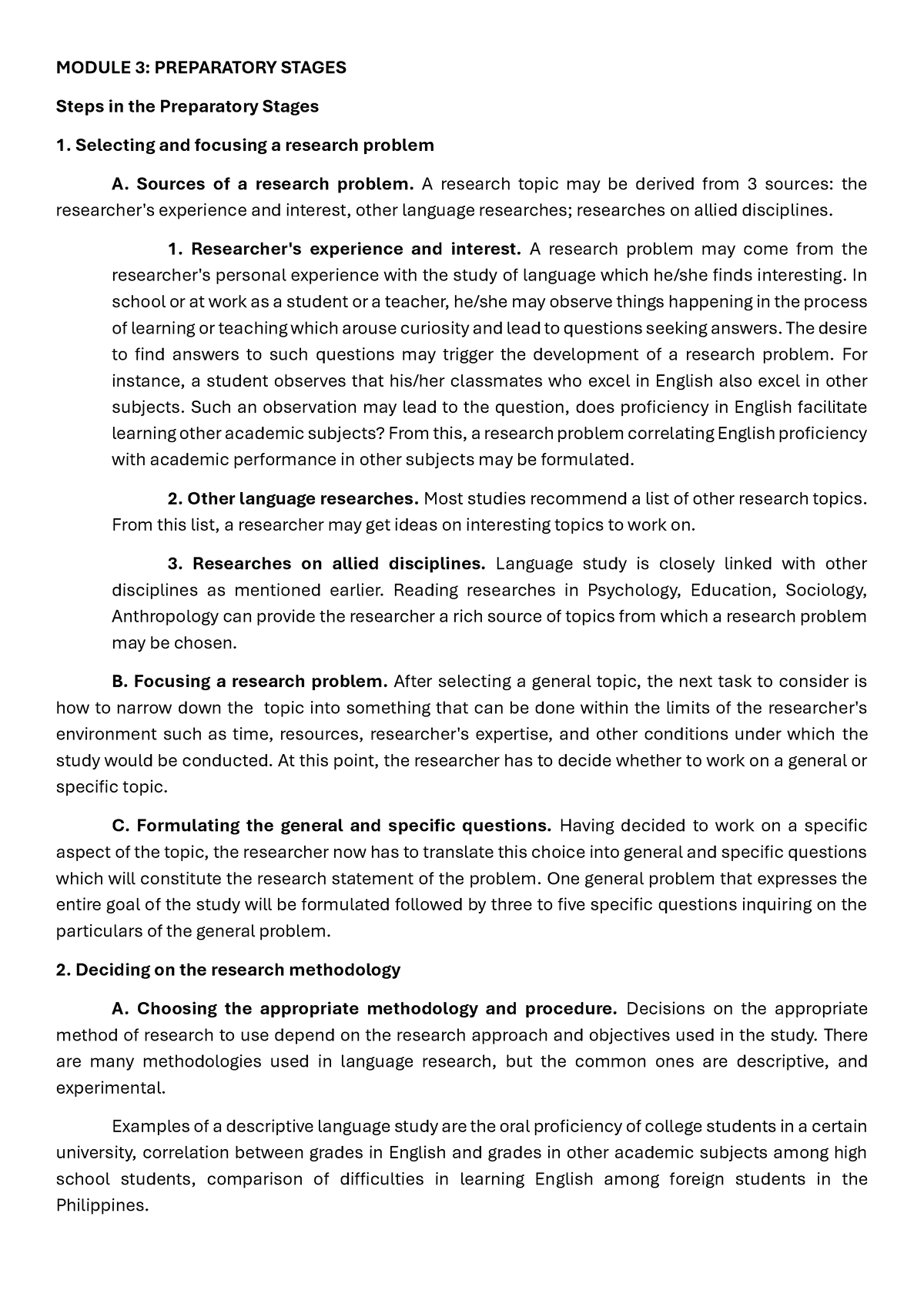 Preparatory-Stages - Preparatory-Stages - MODULE 3: PREPARATORY STAGES ...