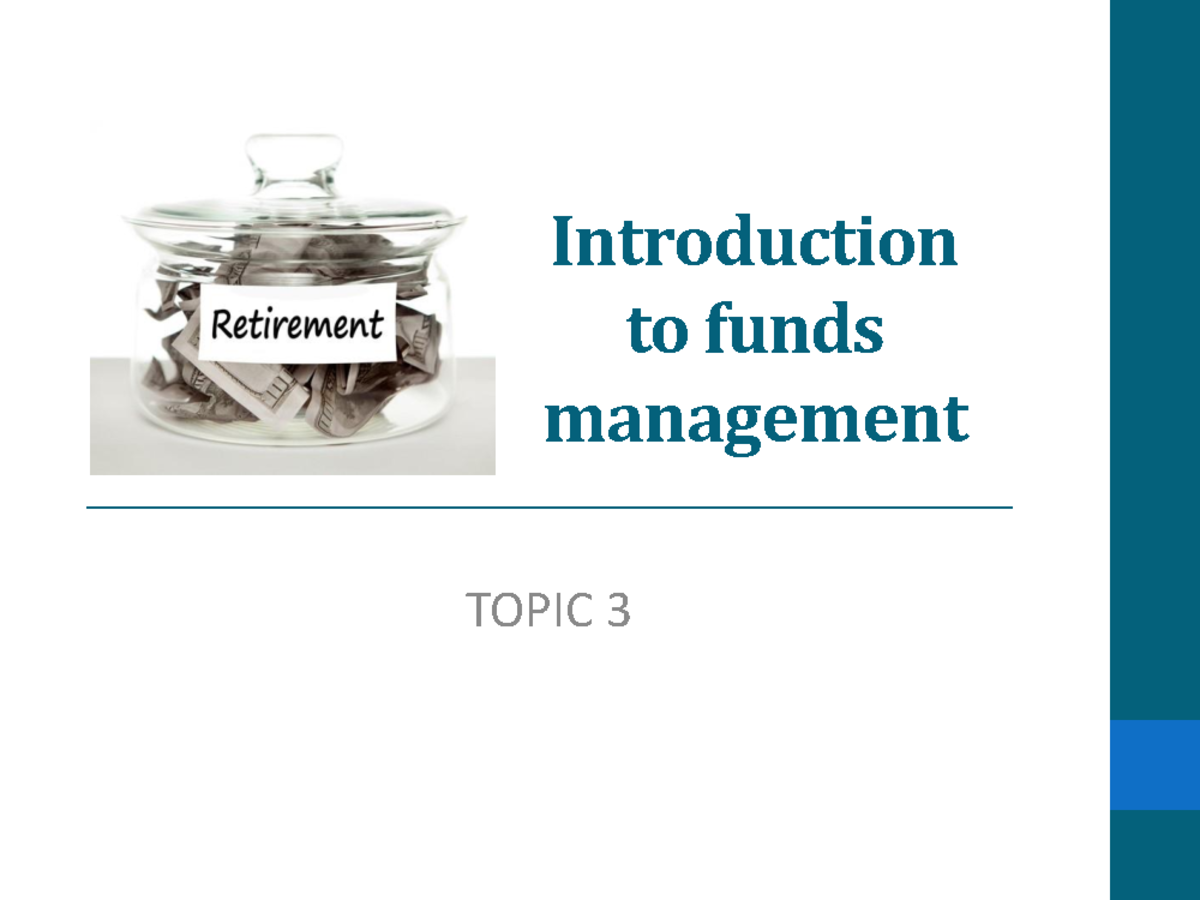 Tutorial Topic 3 Answers - Introduction To Funds Management TOPIC 3 1 ...