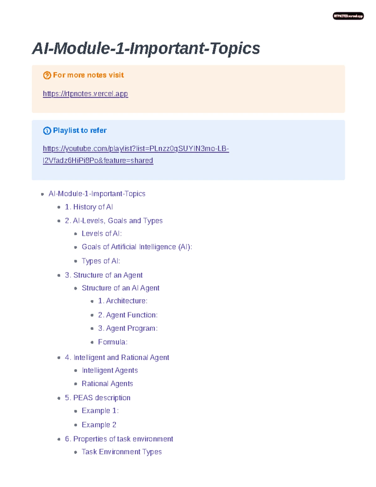 AI KTU 2019 Scheme - STUDENTS MODULE 1 INTRODUCTION TO ARTIFICIAL ...