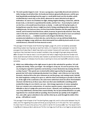 TTU ENGL 3311 Critical Analysis Wuthering Heights - Critical Evaluation ...