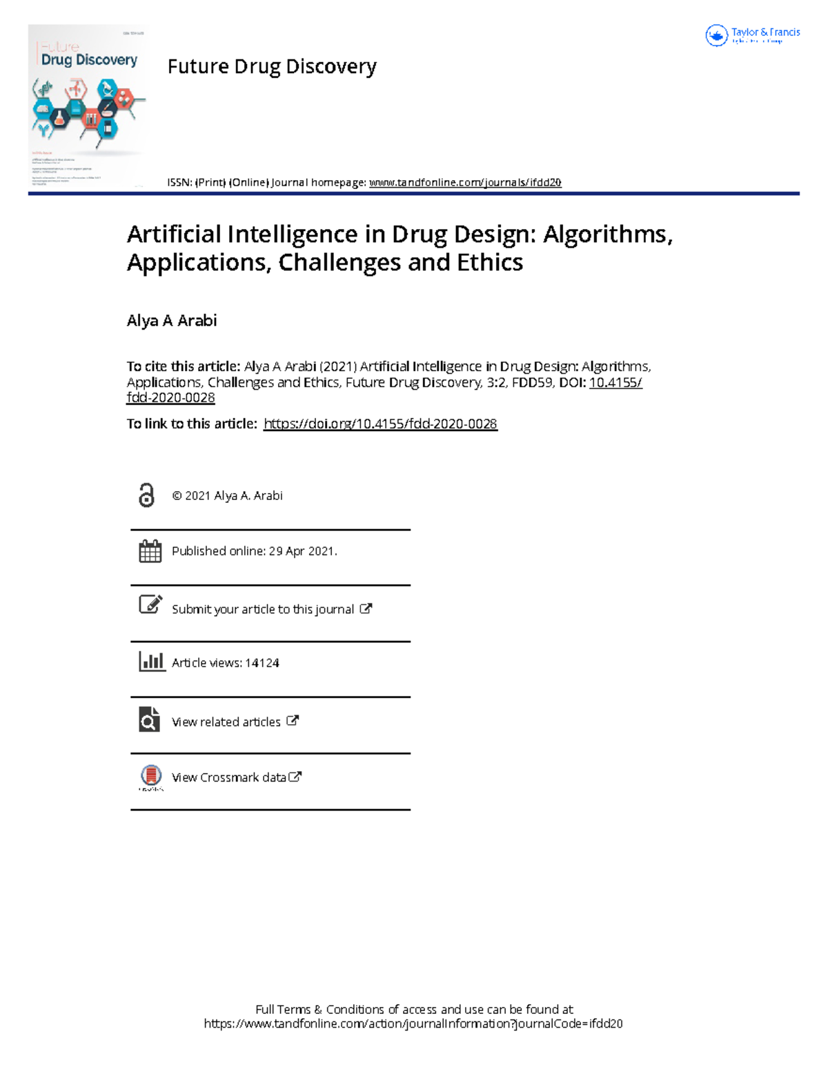 Artificial Intelligence in Drug Design Algorithms Applications ...