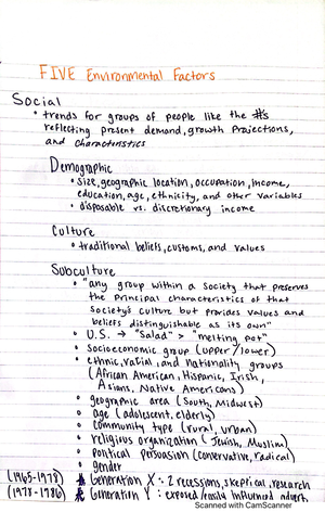 Bus- 136 Chapter 5 - DR. VERNON STAUBLE - Environmental Influences ...