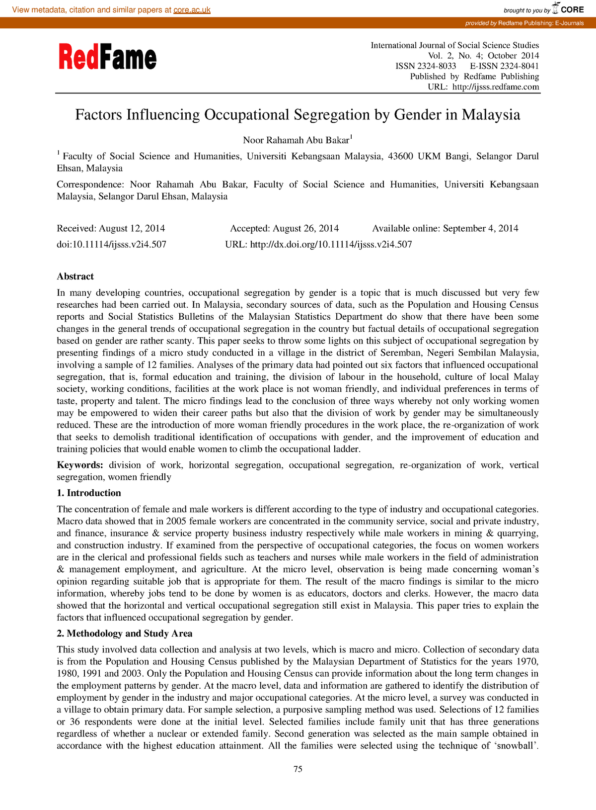 research paper on occupational segregation