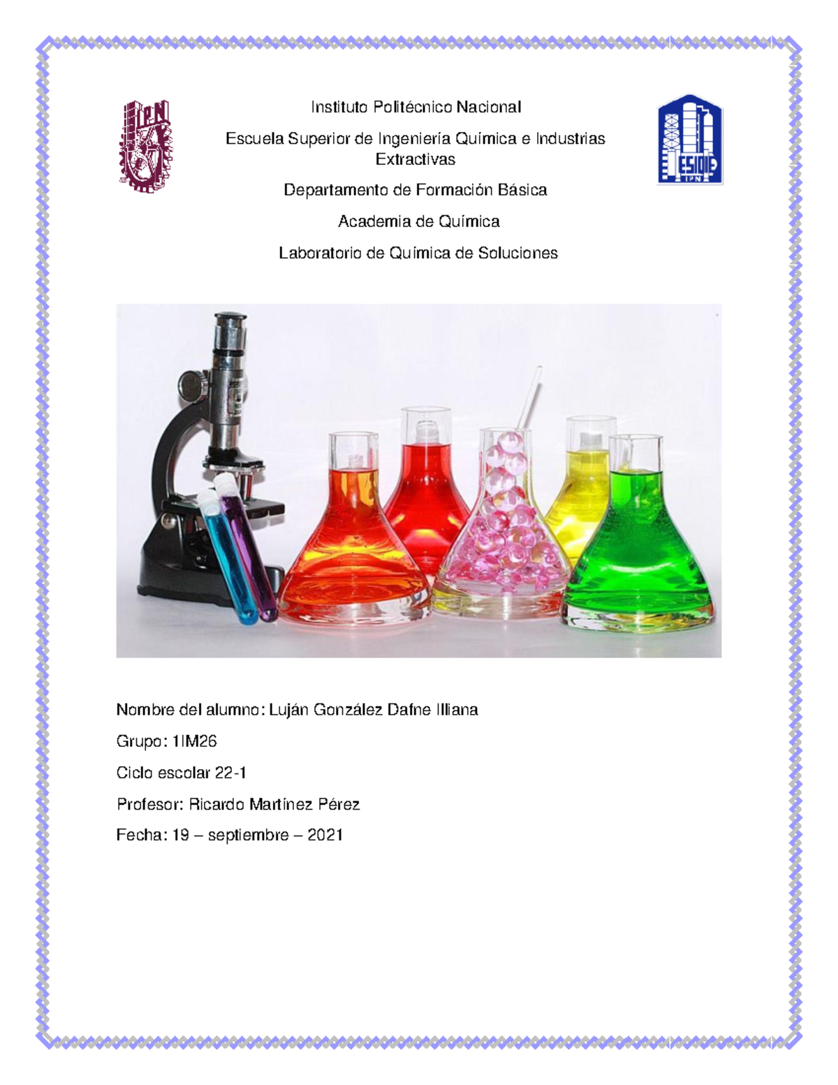 Practica 3 - Quimica De Soluciones Esiqie - Instituto Politécnico ...