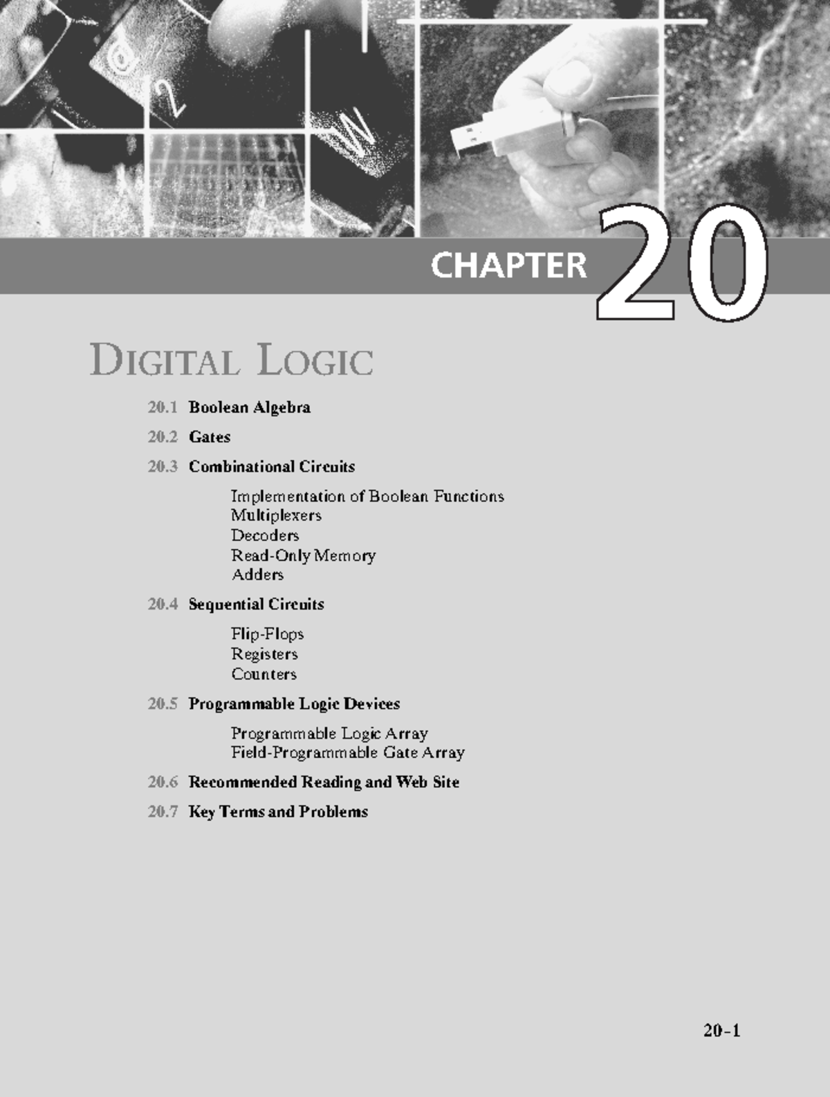 20-Digital Logic - textbook - CHAPTER DIGITAL LOGIC 20 Boolean Algebra ...