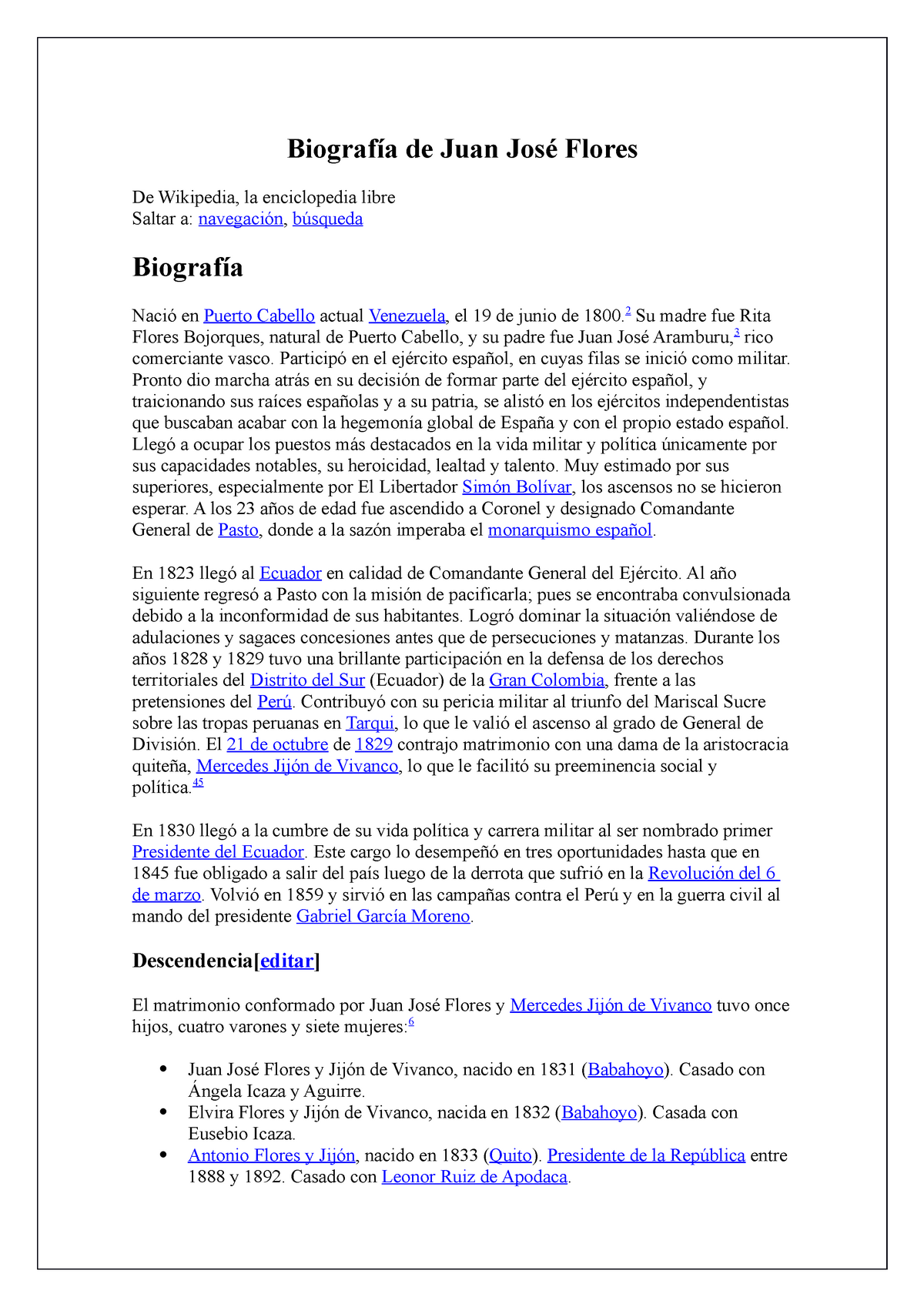 Biografia de flores Biografia de floresBiografia de floresBiografia de  flores - Biografía de Juan - Studocu