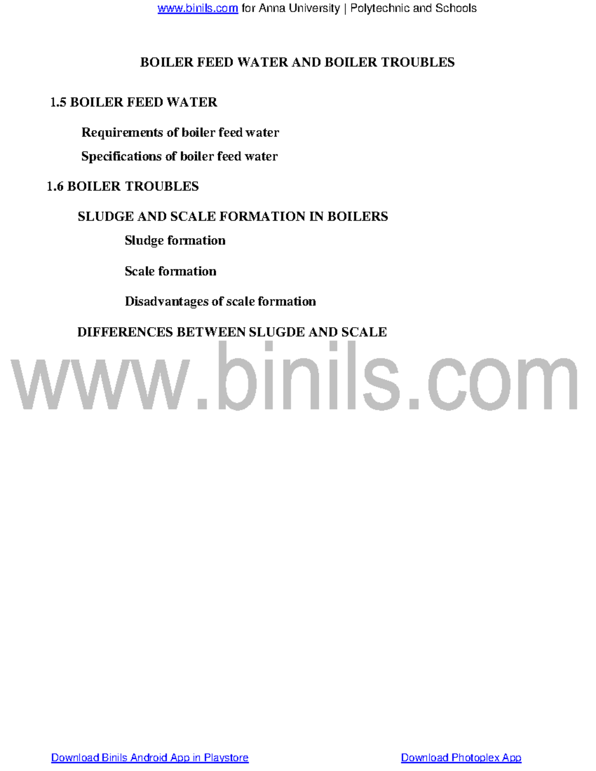 CY8151 unit 1 Boiler feed water converted for Anna University