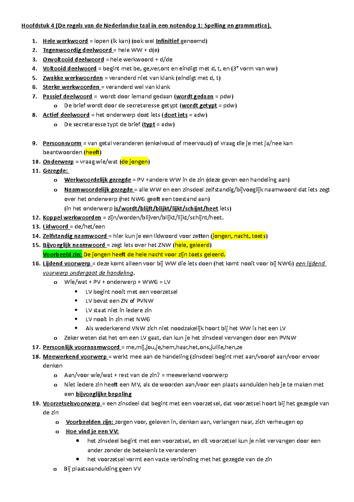 E Spelling En Grammatica HS4,5 - Hoofdstuk 4 (De Regels Van De ...