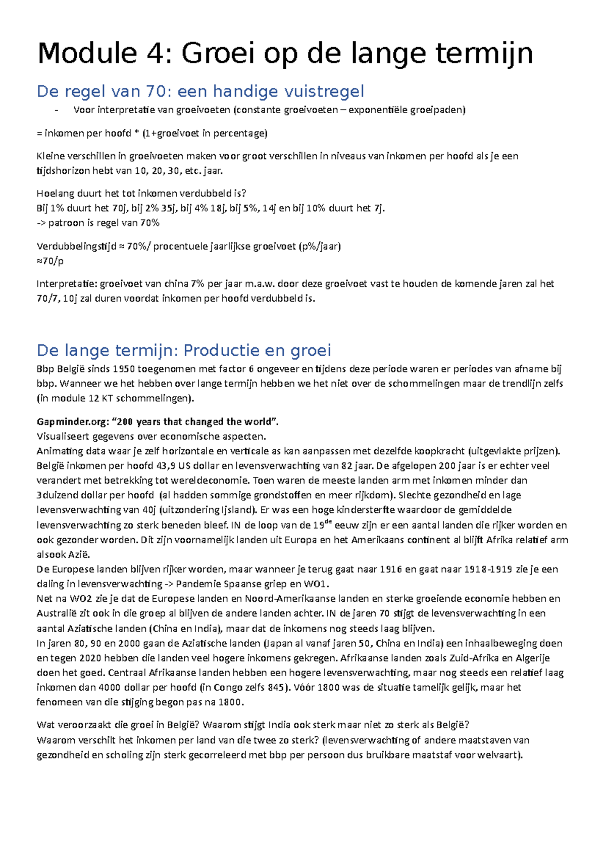 Vierde Module Macro Economie - Inleiding Tot De Macro-economie - VUB ...