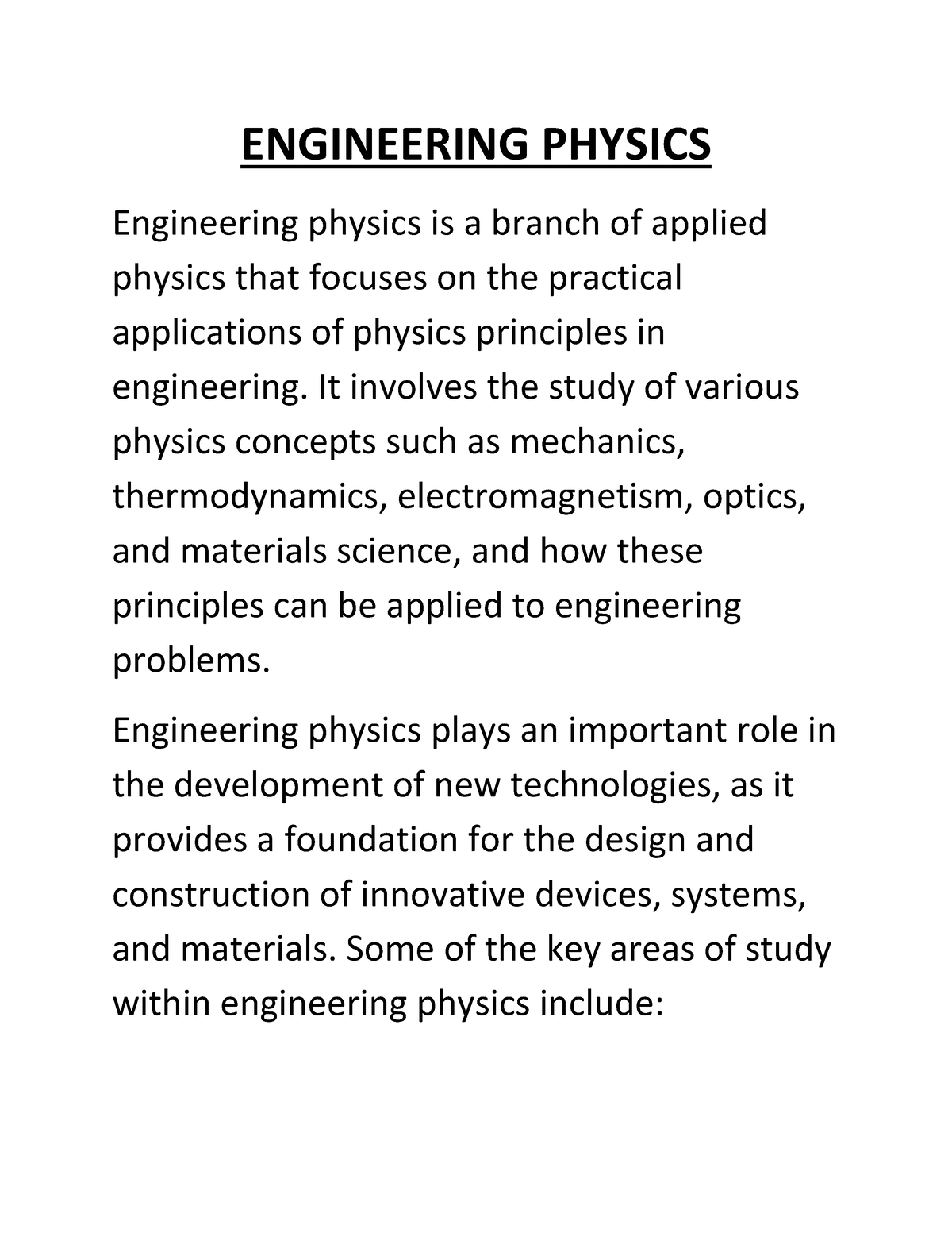 Engineering Physics 1-4 - ENGINEERING PHYSICS Engineering Physics Is A ...