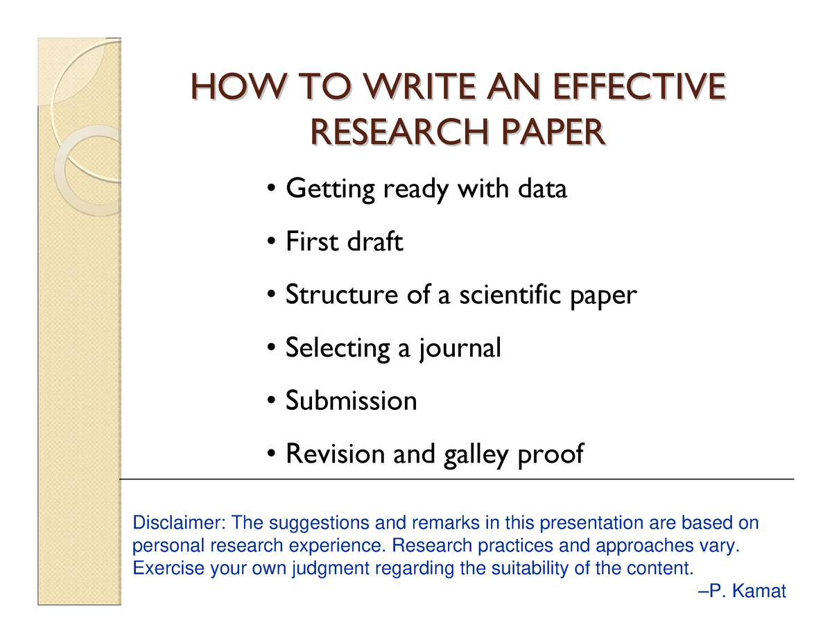 8 steps for writing an effective research paper