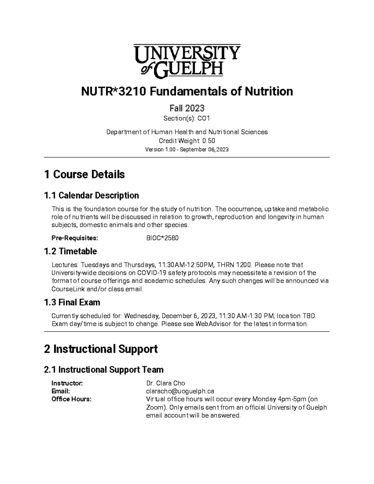 Fundamentals Of Nutrition Syllabus – GYIWK