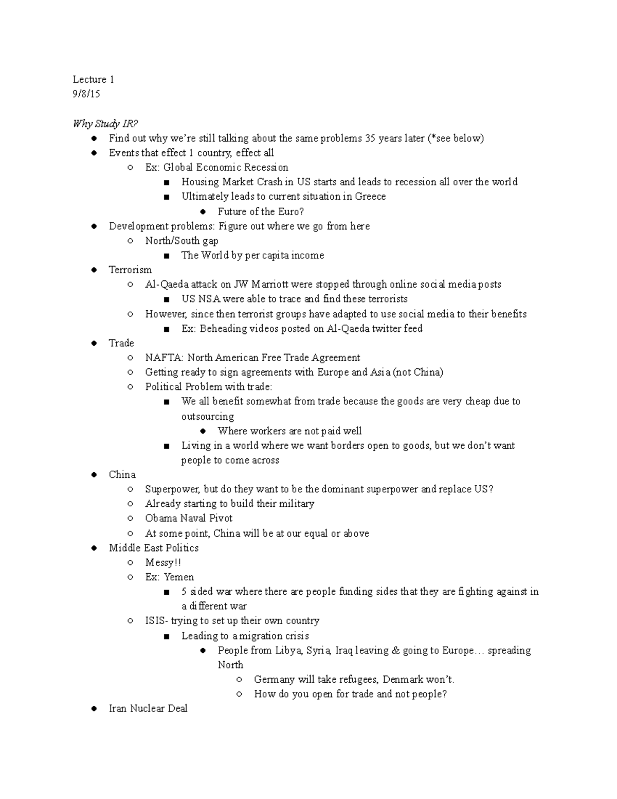 Why Study IR Lecture 1 - Lecture 1 9/8/15 Why Study IR? Find out why we ...