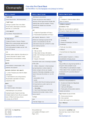 Crim Pro Outline(frombook) - I. Part One. Investigation A. Arrest 1 ...
