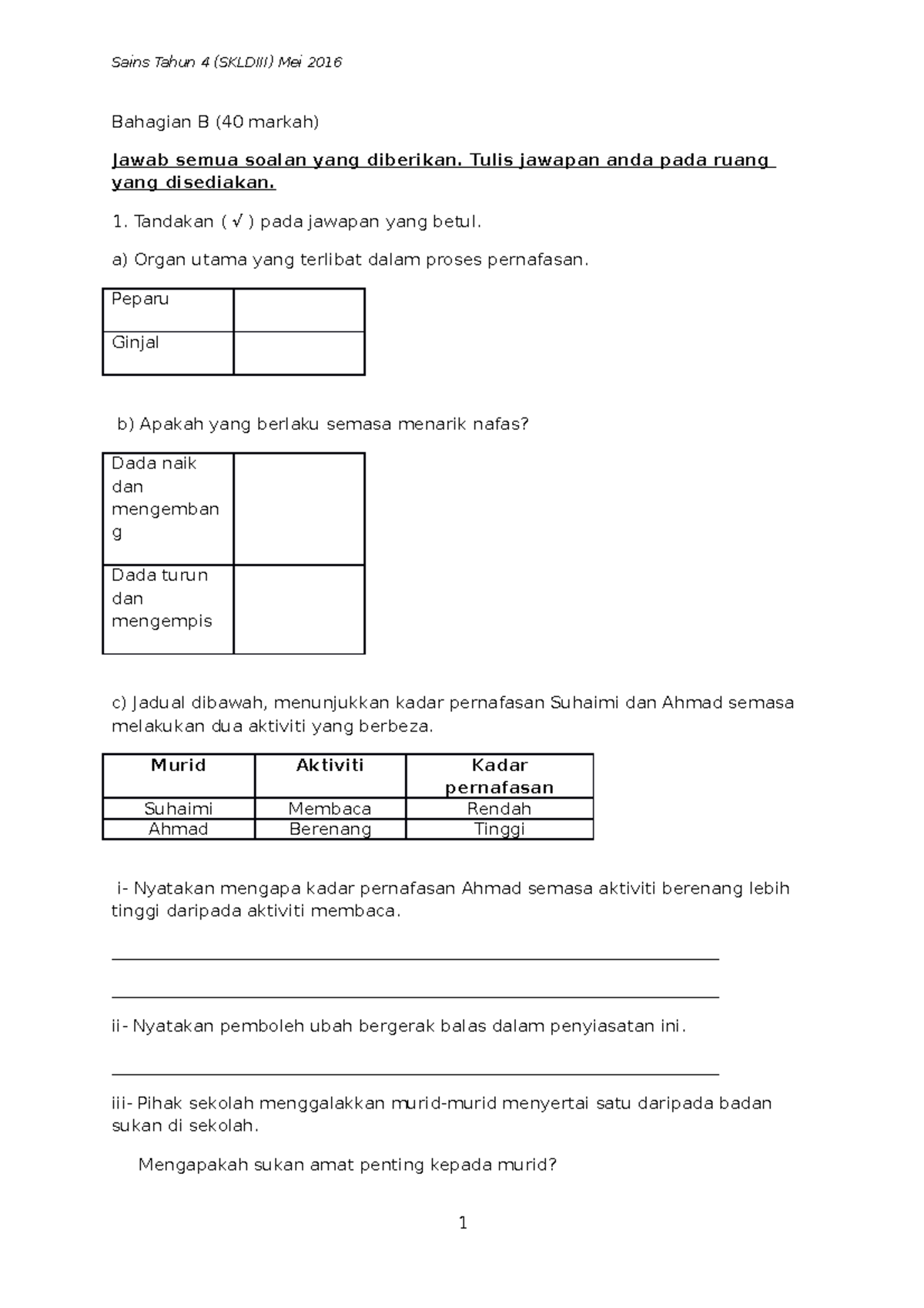 313869599 Ujian Pertengahan Tahun Sains Tahun 4 Kertas 2 1 - Bahagian B ...