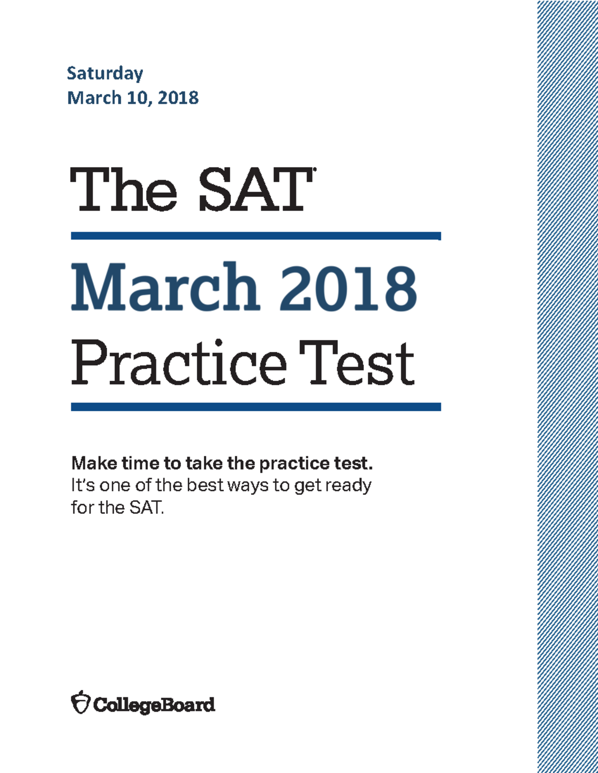 SAT 2018 March sat test Practice Test 8 © 2016 The College Board