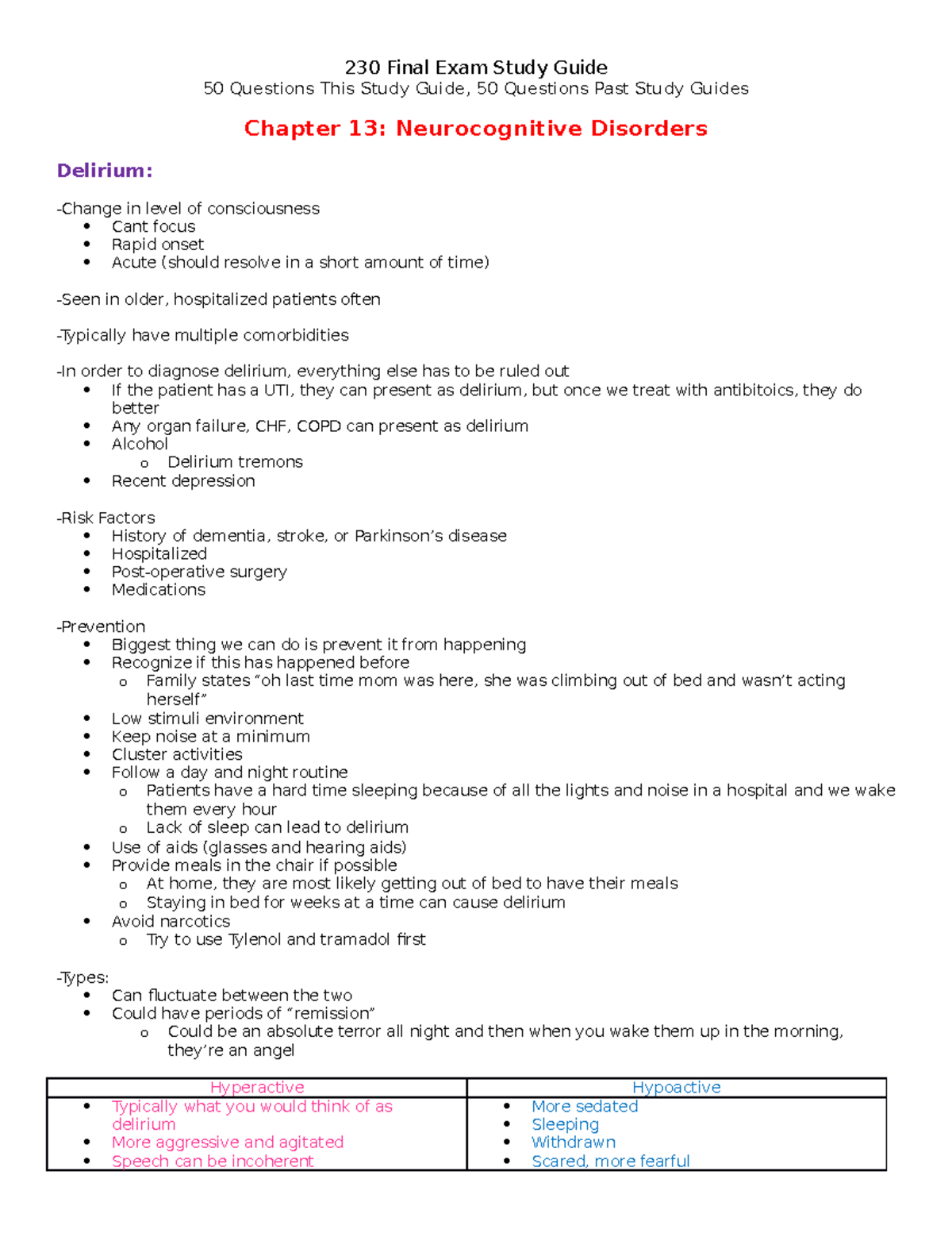 Psych 230 Final Exam Study Guide at st vincents - 230 Final Exam Study ...