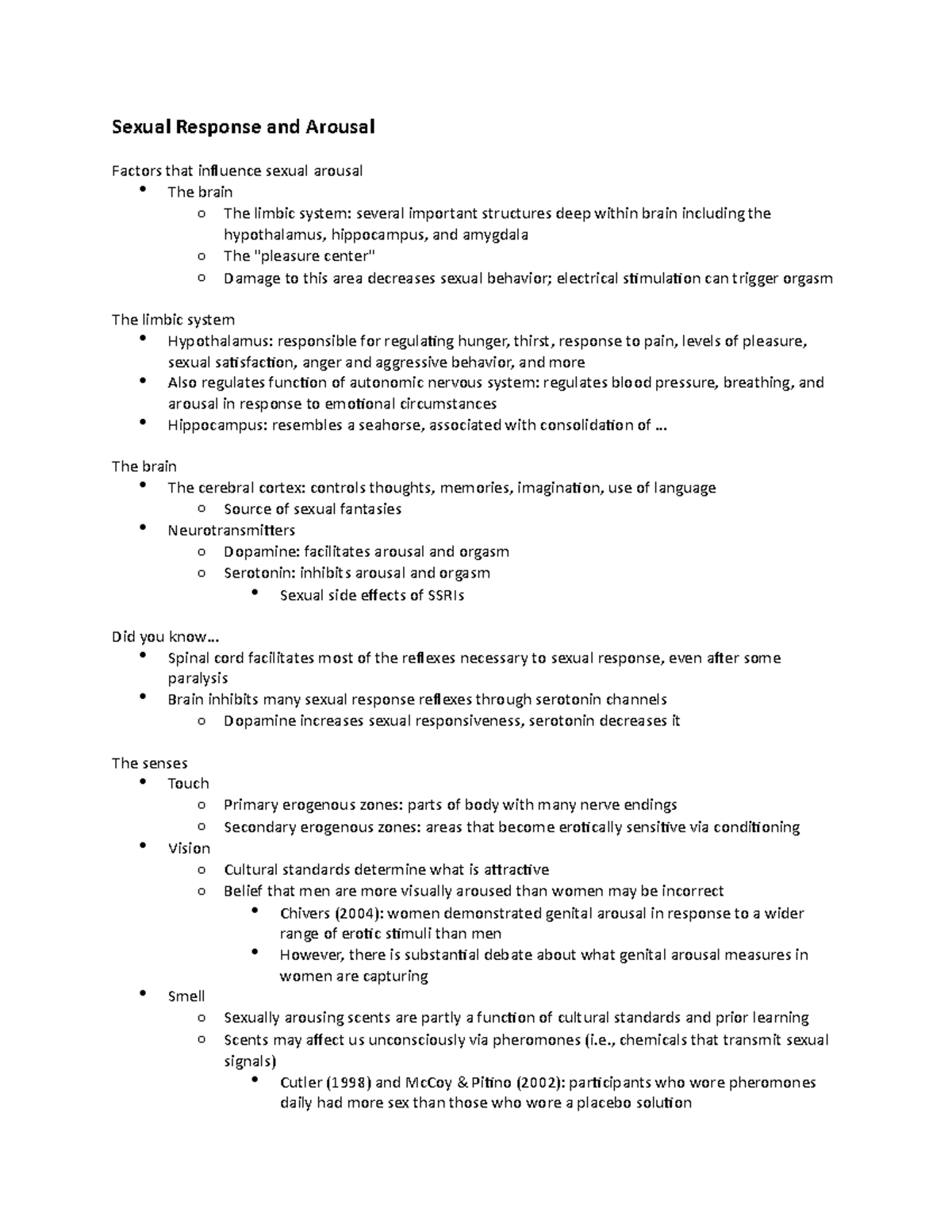 Sexual Response And Arousal Sexual Response And Arousal Factors That Influence Sexual Arousal