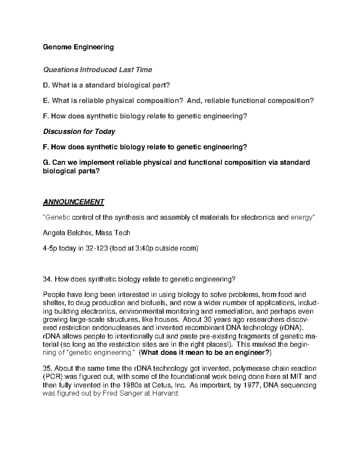 DNA ligation and bacterial transformation - Genome Engineering ...