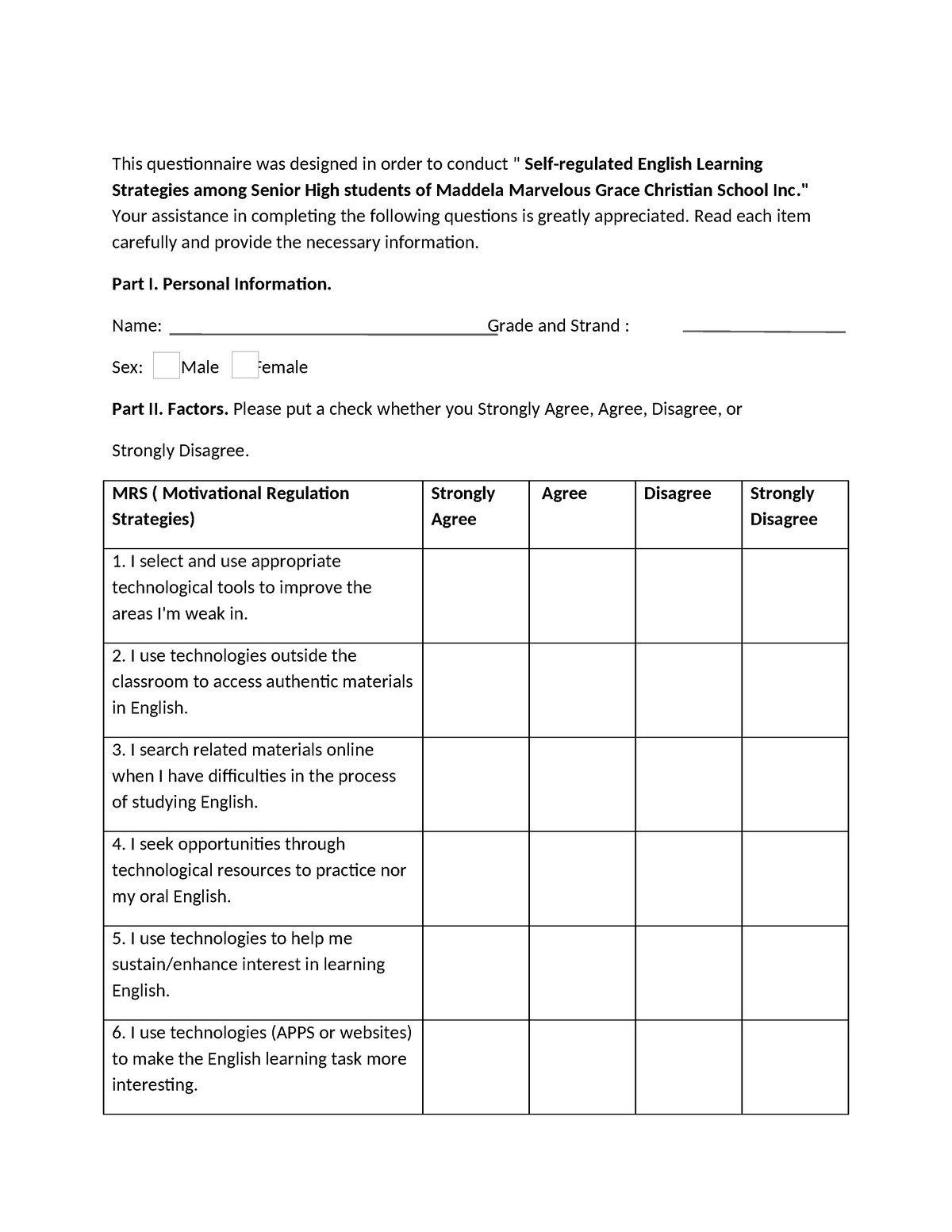 Novs group sop and questionnaires - This questionnaire was designed in ...