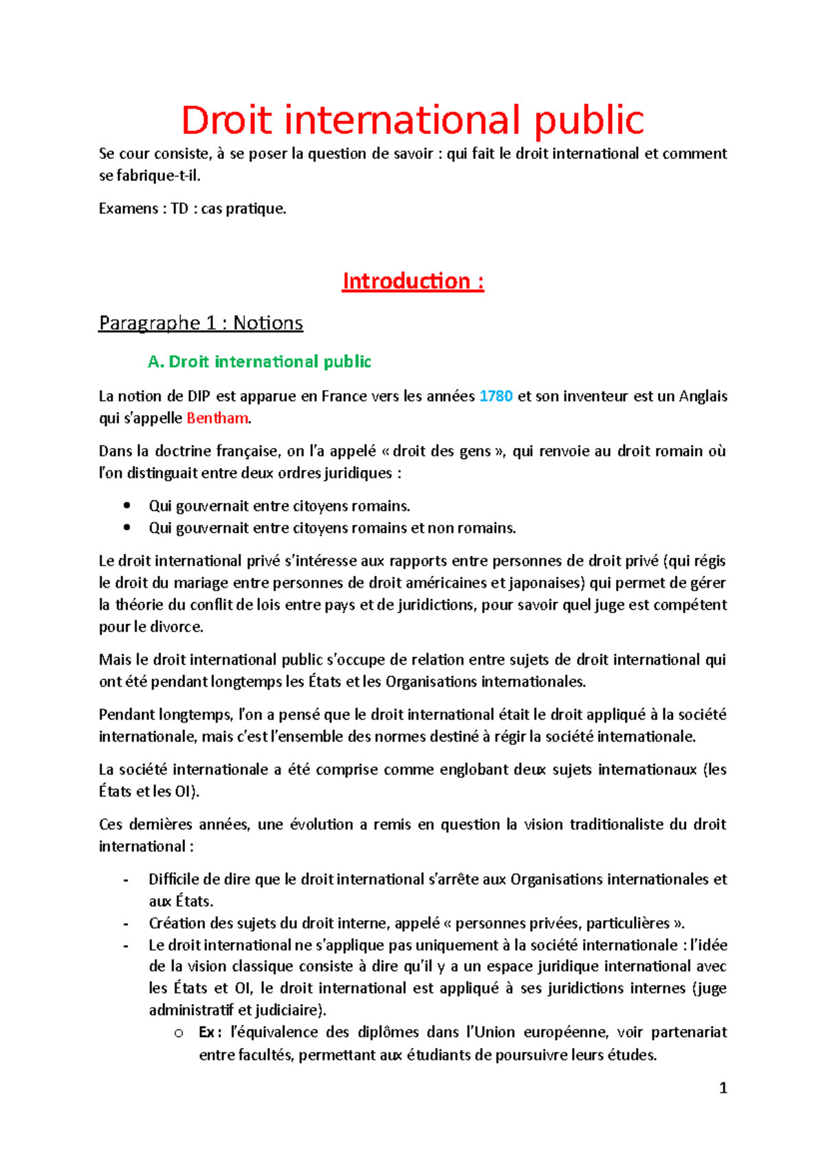 la place de l'individu en droit international dissertation