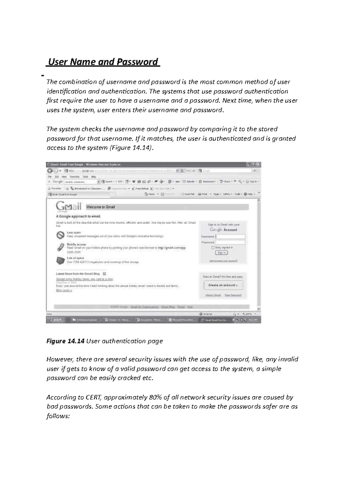 User Name and Password Lecture notes 4 User Name and Password The