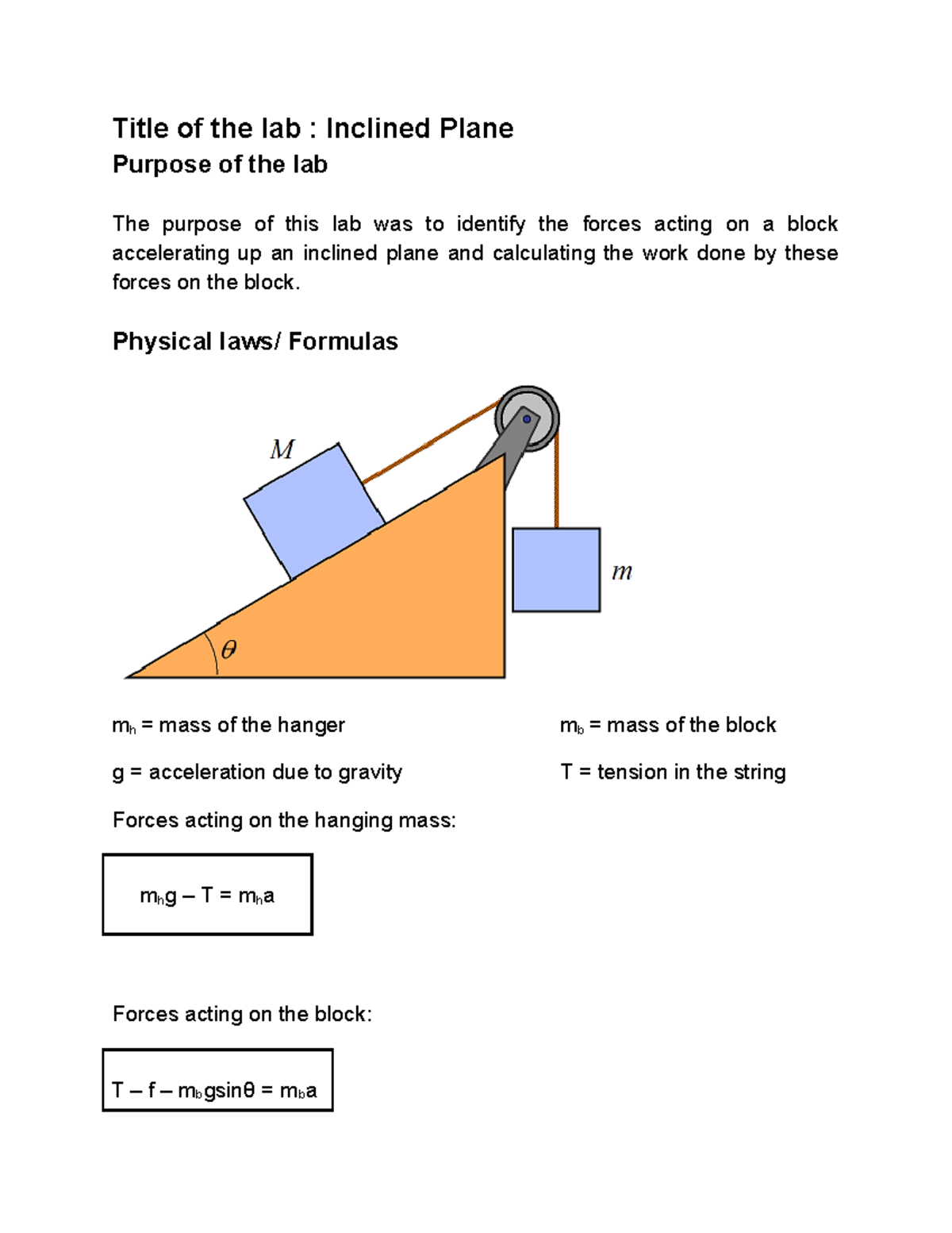 research paper about inclined plane