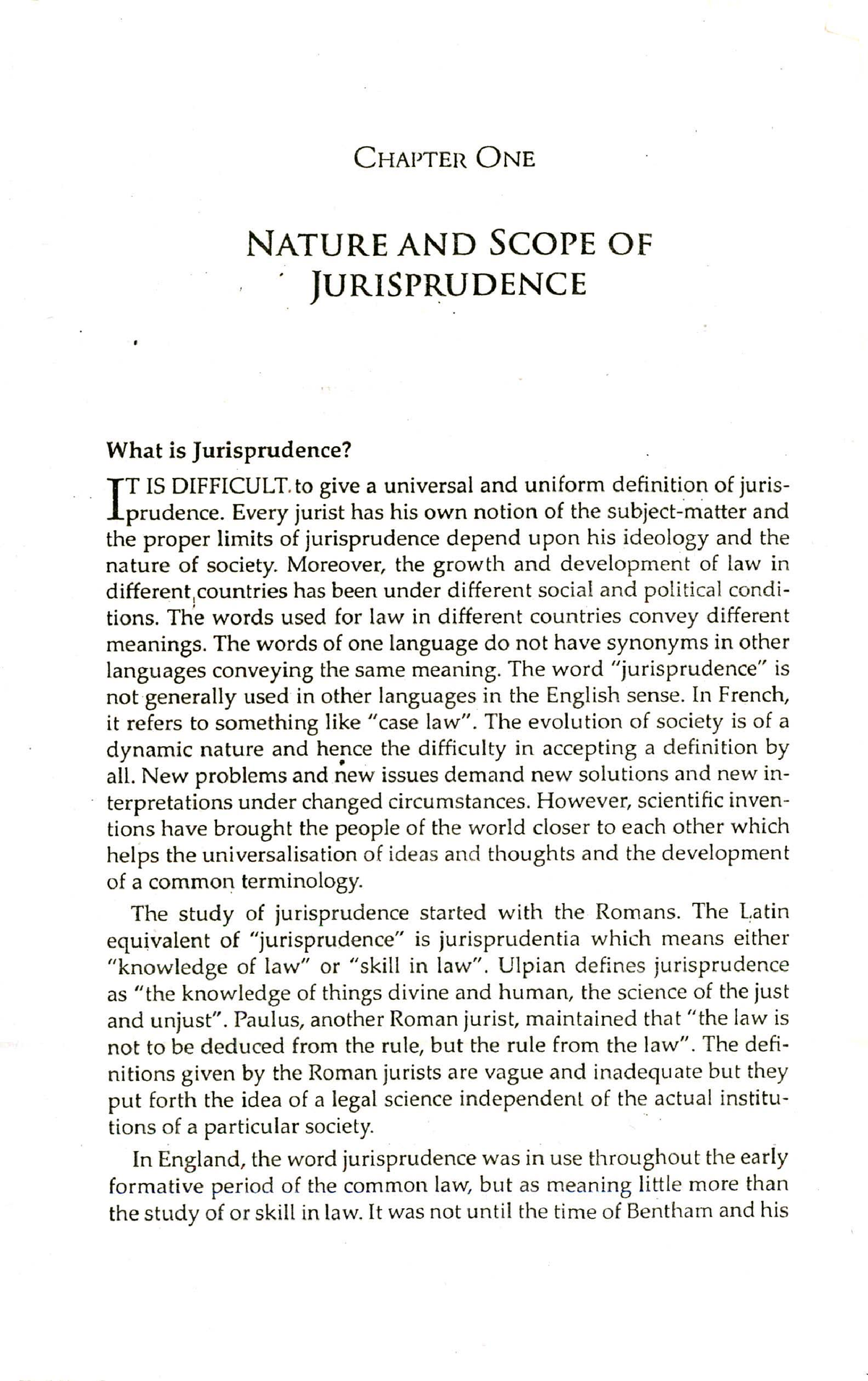 Chapter 1 - 5 - Jurisprudence Law - CHAPTER ONE NATURE AND SCOPE OF ...