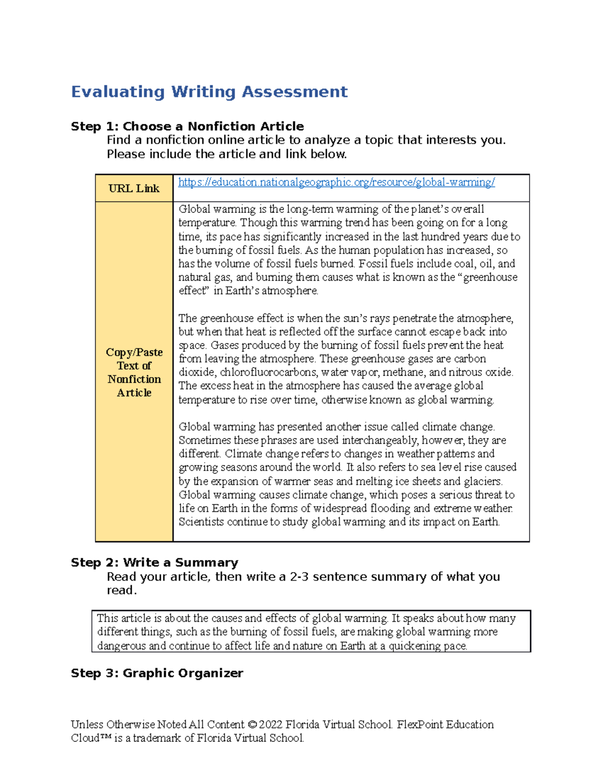 Evaluating Writing - .jsjsdk - Evaluating Writing Assessment Step 1 ...