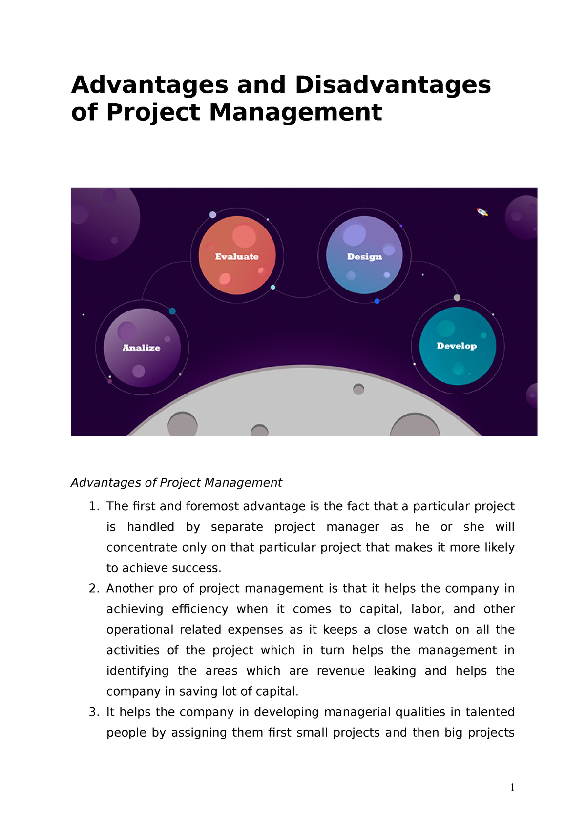 Advantages And Disadvantages Of Project Management Tools And Techniques